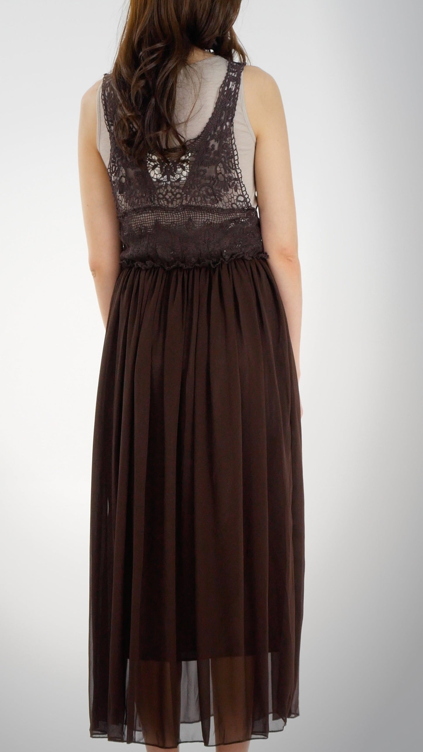 Cotton Lace Top with Poly Maxi Skirt - Shop Lev