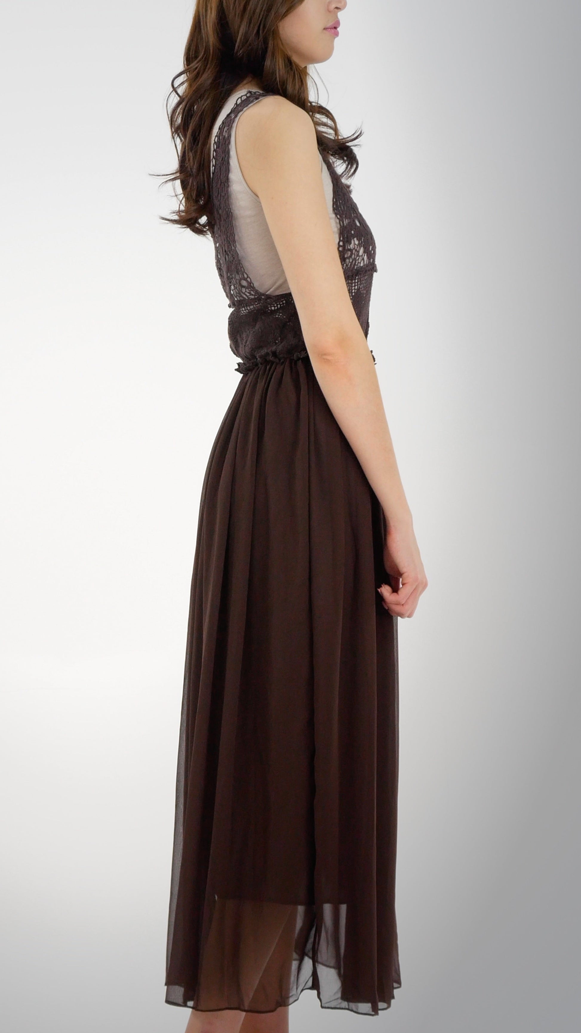 Cotton Lace Top with Poly Maxi Skirt - Shop Lev