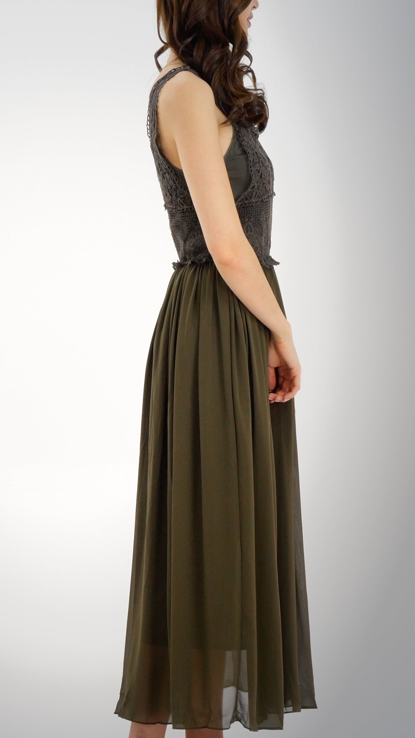 Cotton Lace Top with Poly Maxi Skirt - Shop Lev