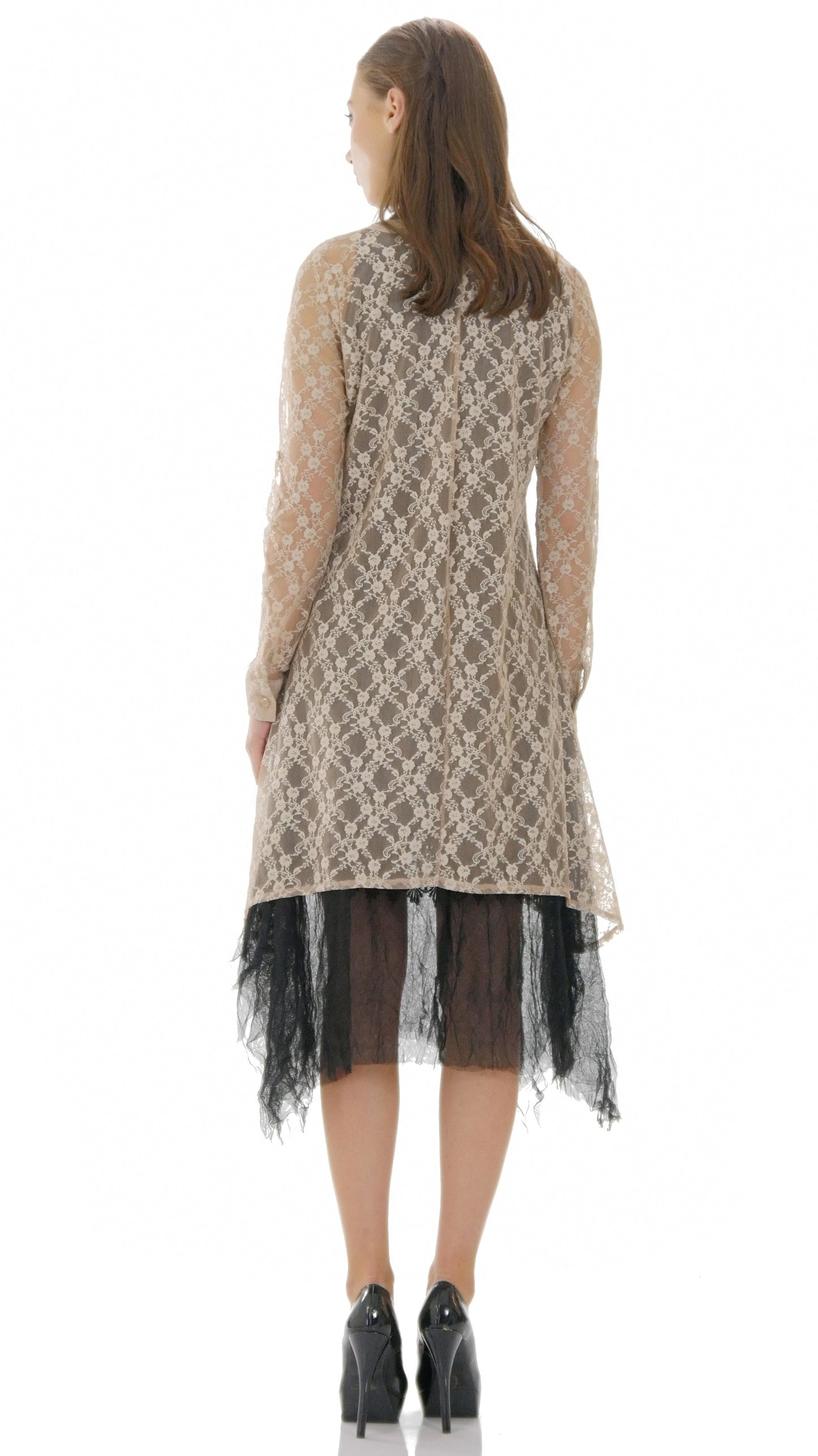 Lace A line see-through shirt Tunic - Shop Lev
