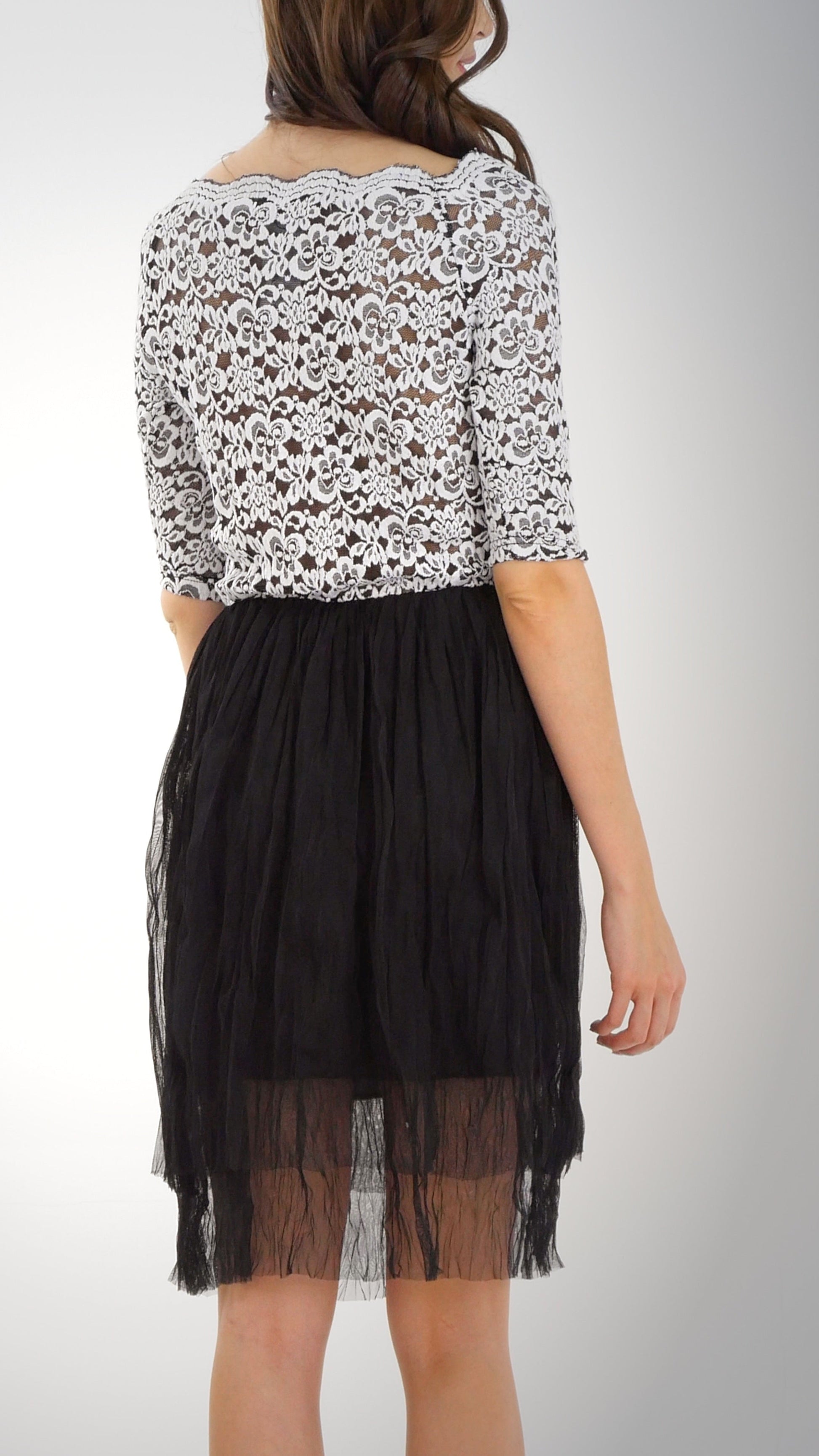 Women's Half Sleeve Lace Mesh Dress - Shop Lev