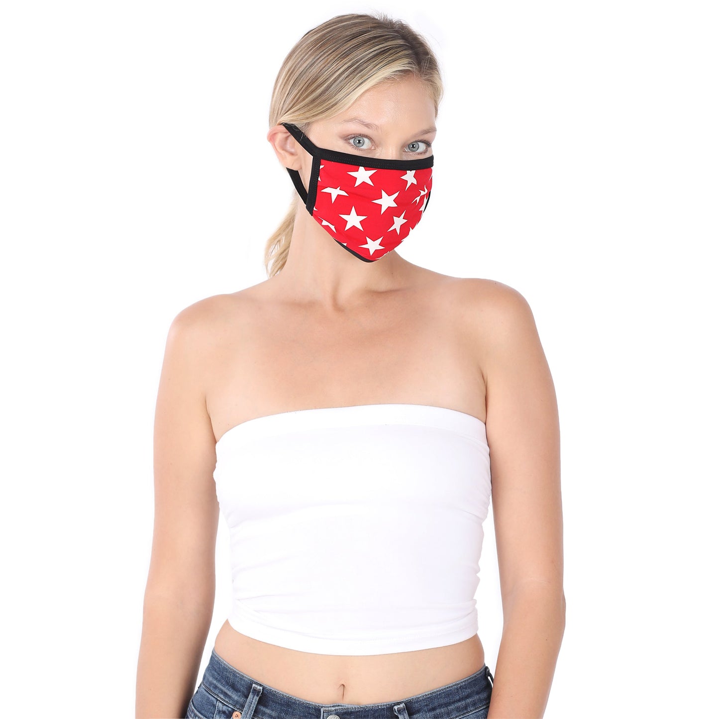 6 Pack Star Print Washable Cotton Face Mask