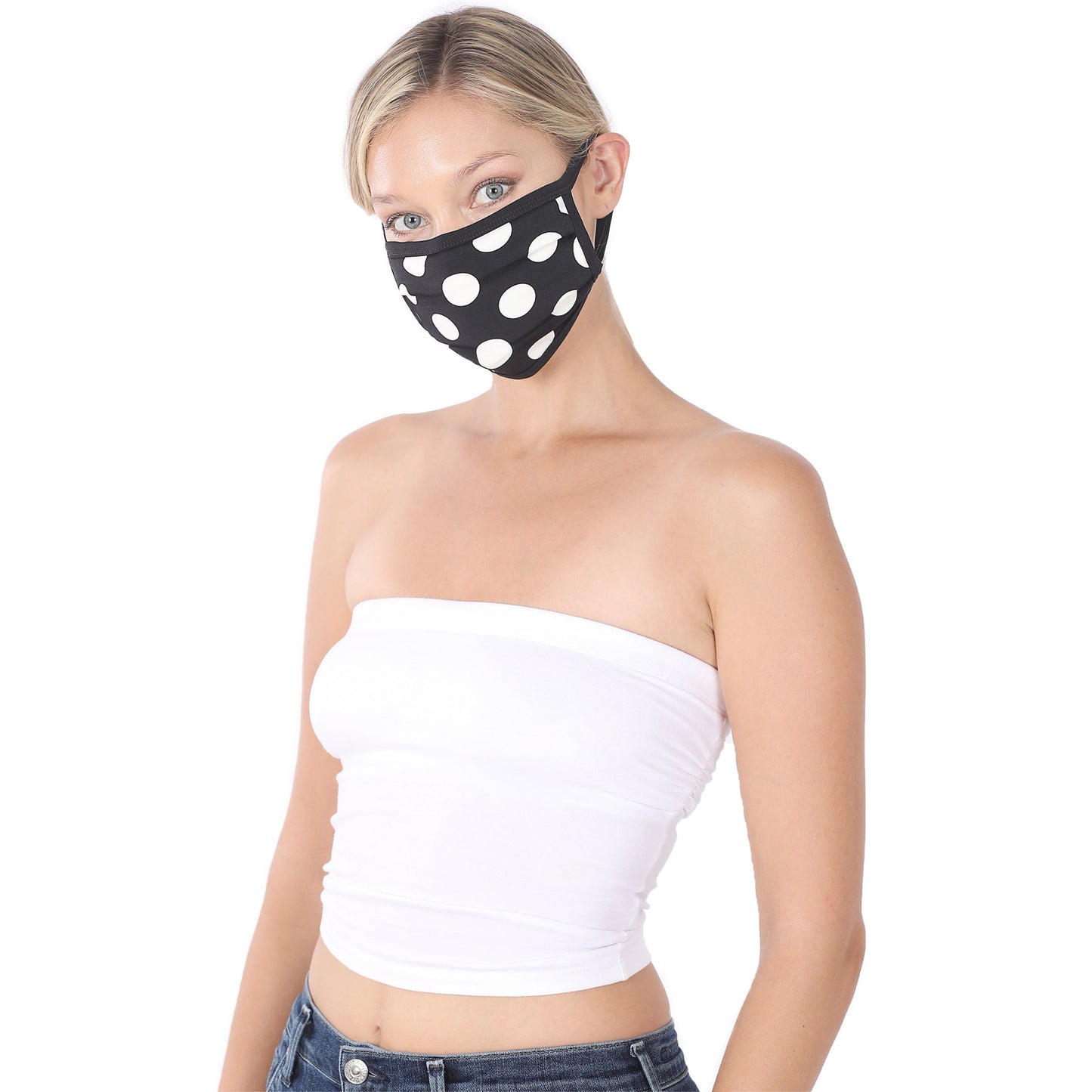 6 Pack Polka Dot Print Washable Cotton Face Mask