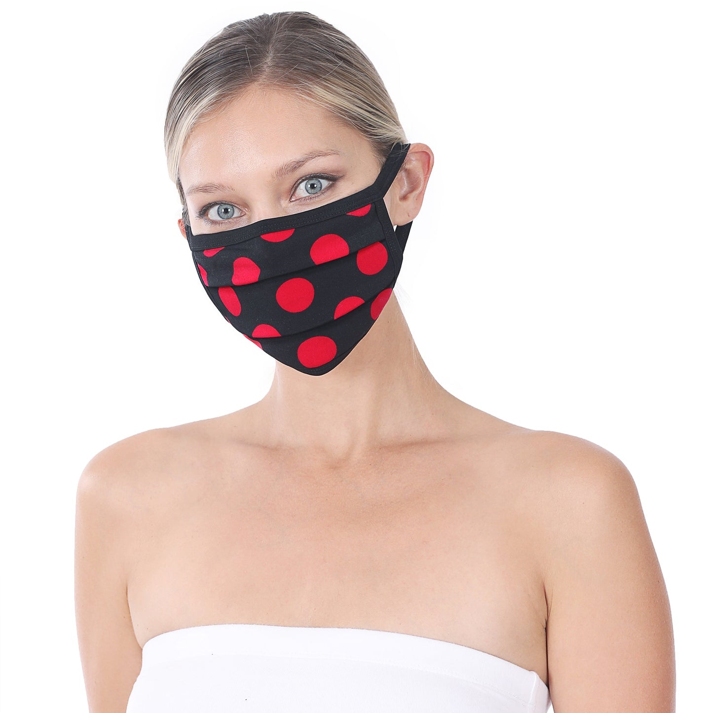 6 Pack Polka Dot Print Washable Cotton Face Mask