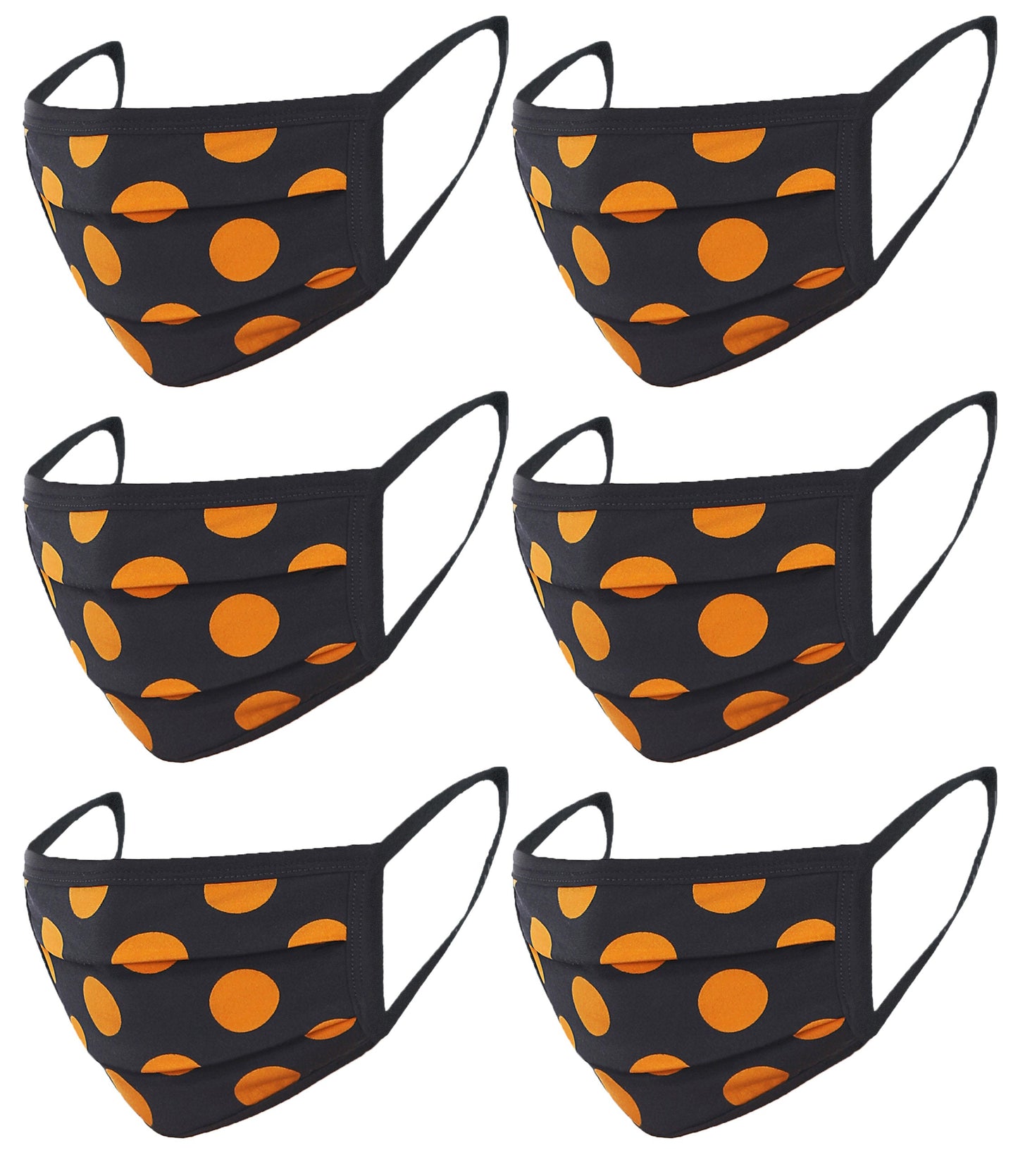 6 Pack Polka Dot Print Washable Cotton Face Mask