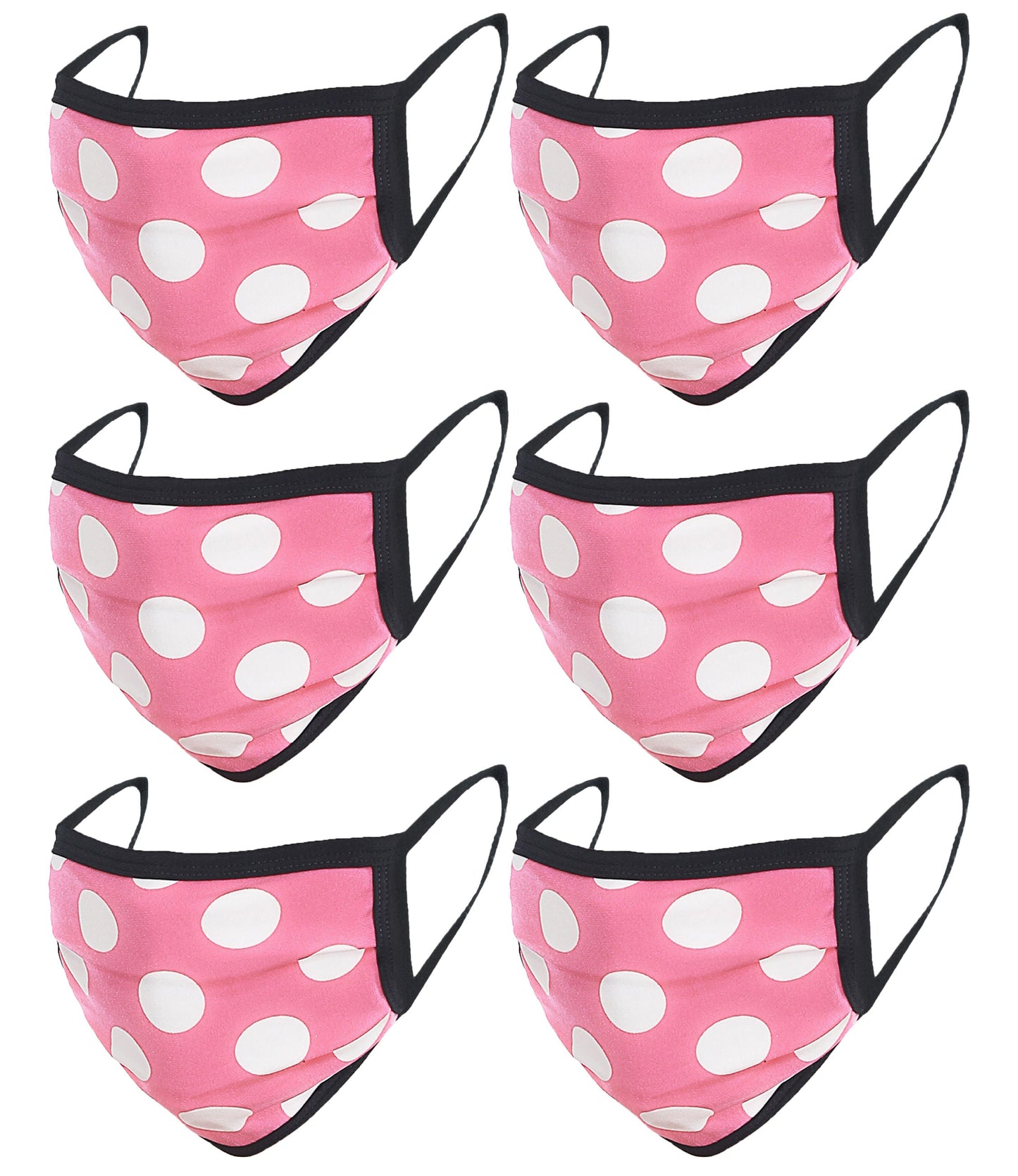 6 Pack Polka Dot Print Washable Cotton Face Mask