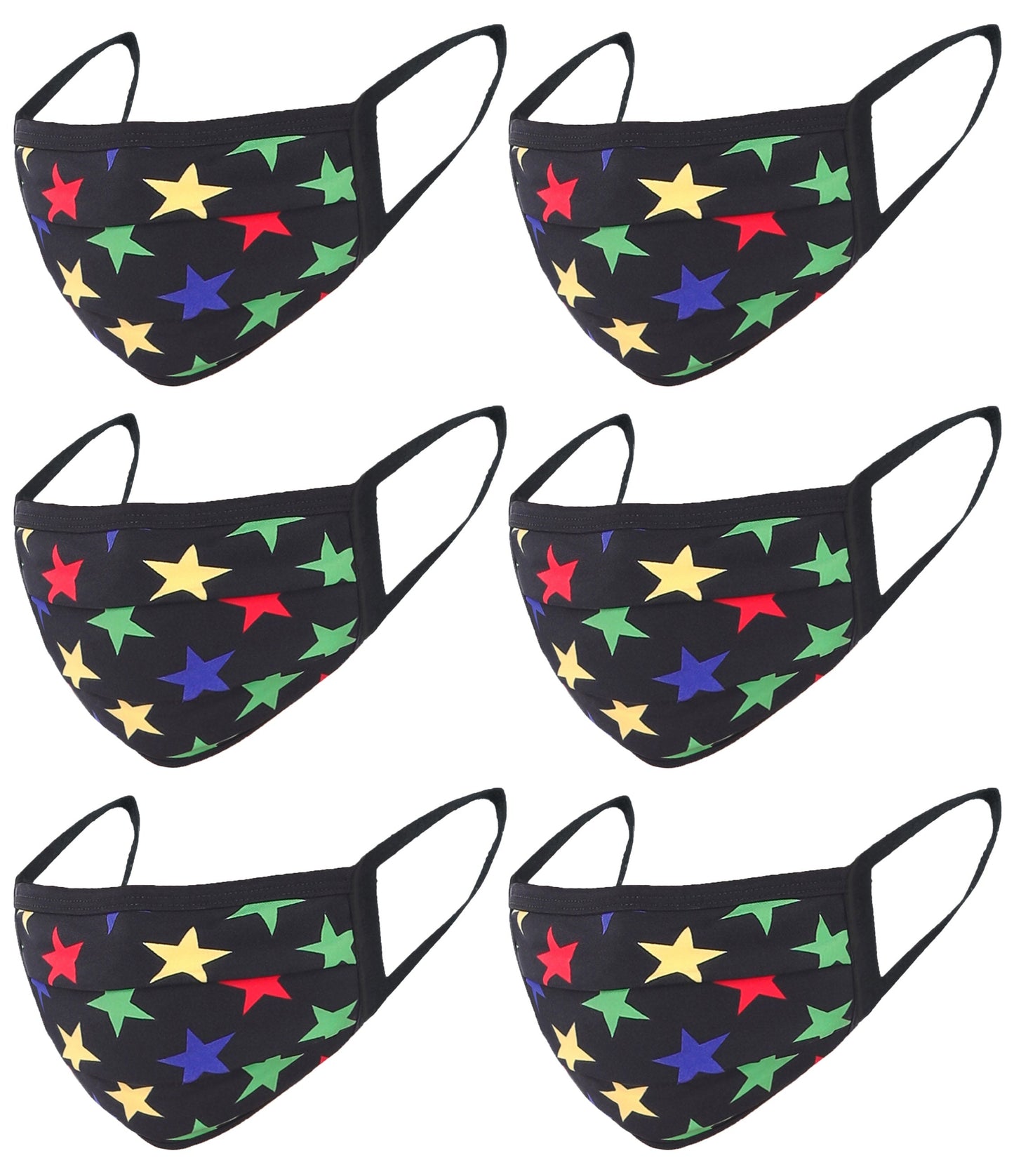 6 Pack Star Print Washable Cotton Face Mask