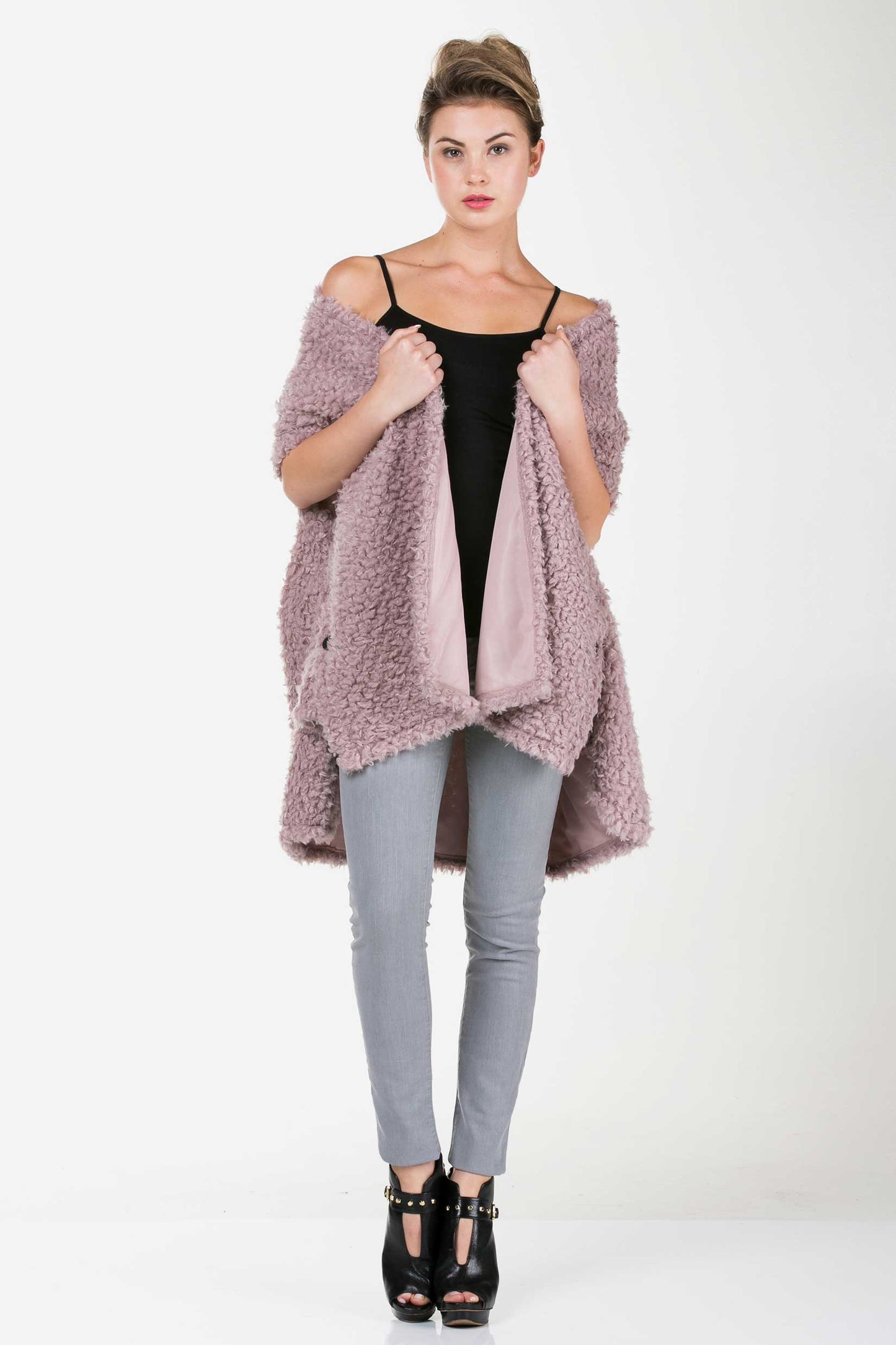 Shaggy Fur Convertible Vest and Shawl - Shop Lev
