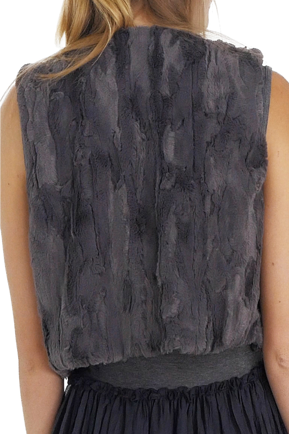 Faux Fur Lace Trimmed Mini Bolero Vest - Shop Lev