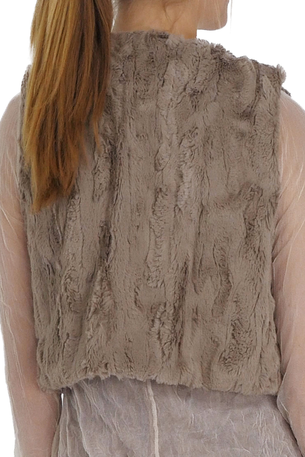 Faux Fur Lace Trimmed Mini Bolero Vest - Shop Lev