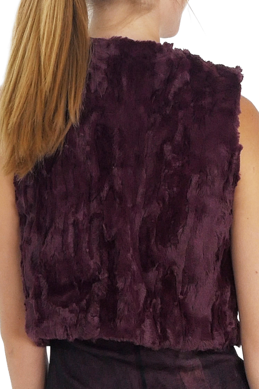 Faux Fur Lace Trimmed Mini Bolero Vest - Shop Lev