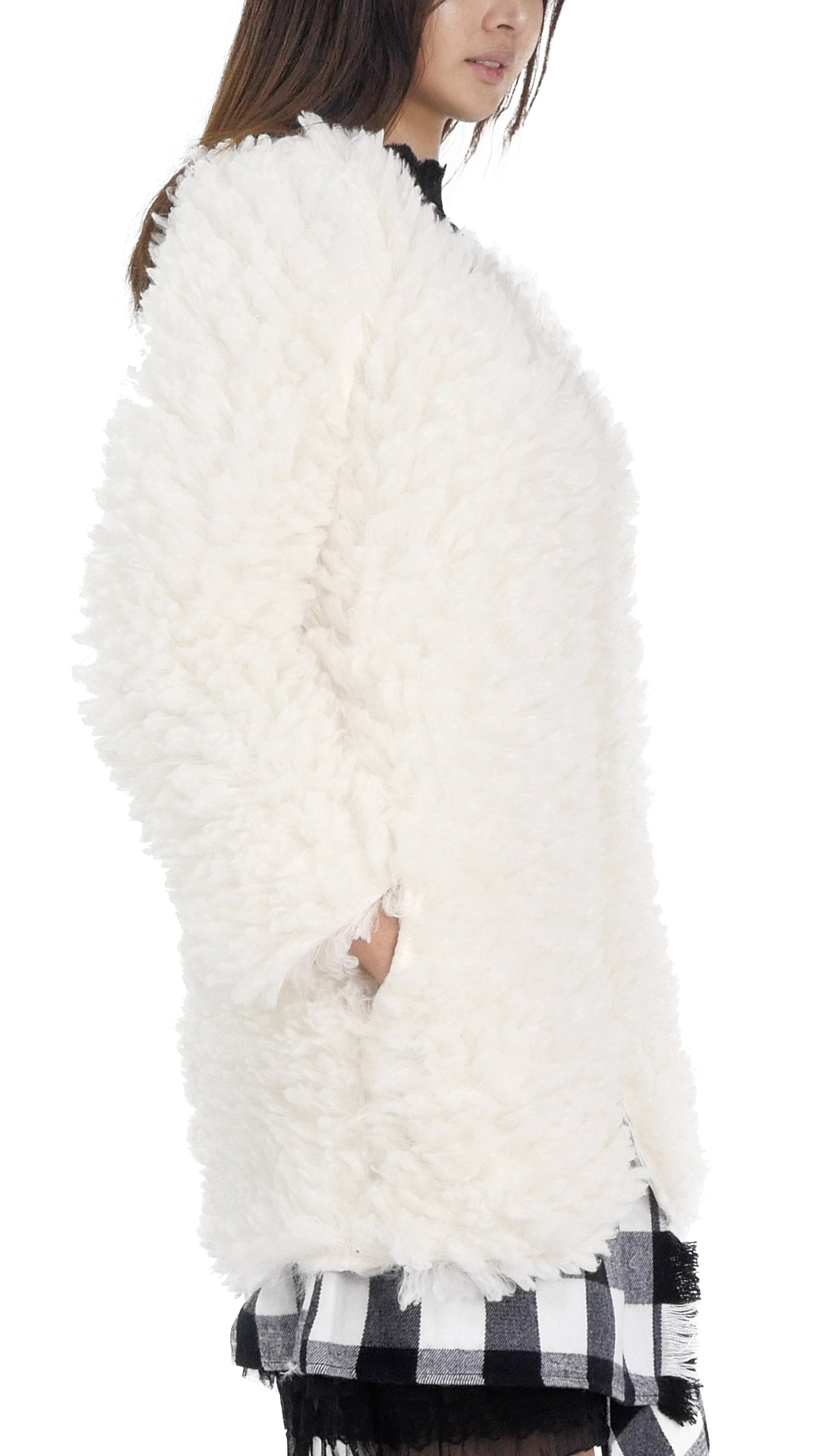 Soft Poodle Faxu Fur Zip-up Jacket - Shop Lev