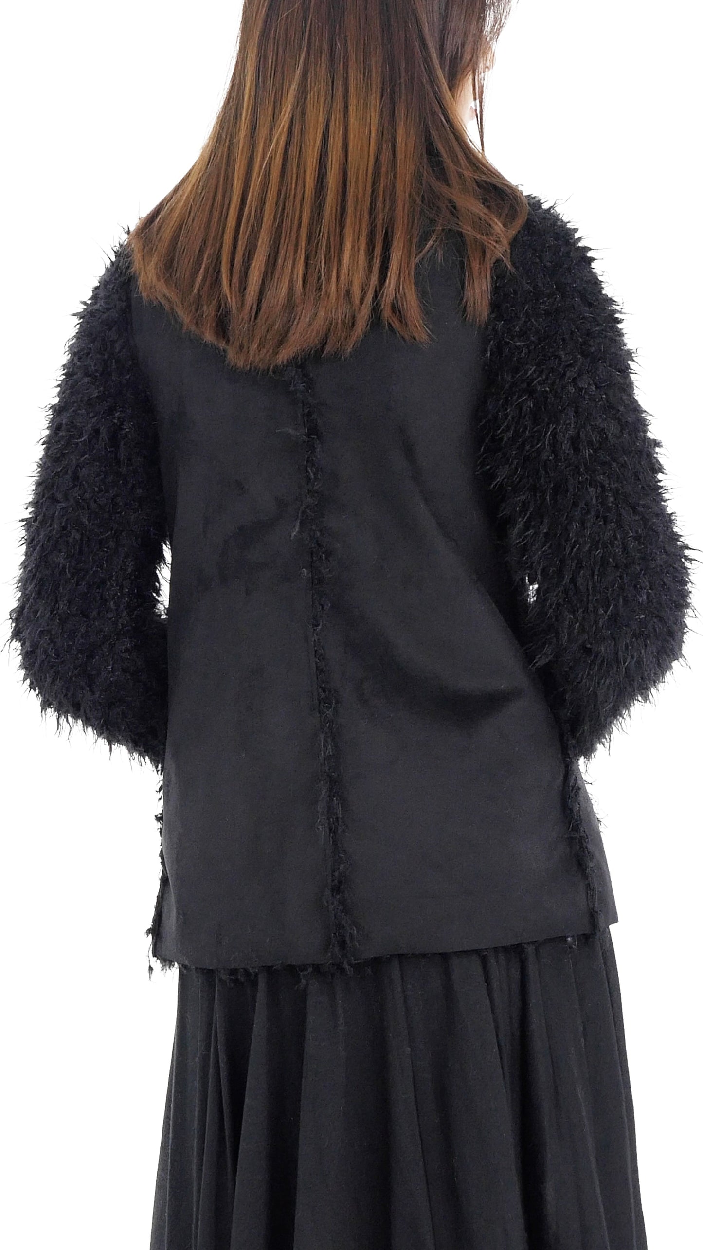 Shaggy Faux Fur Jacket with Swede Body - Shop Lev