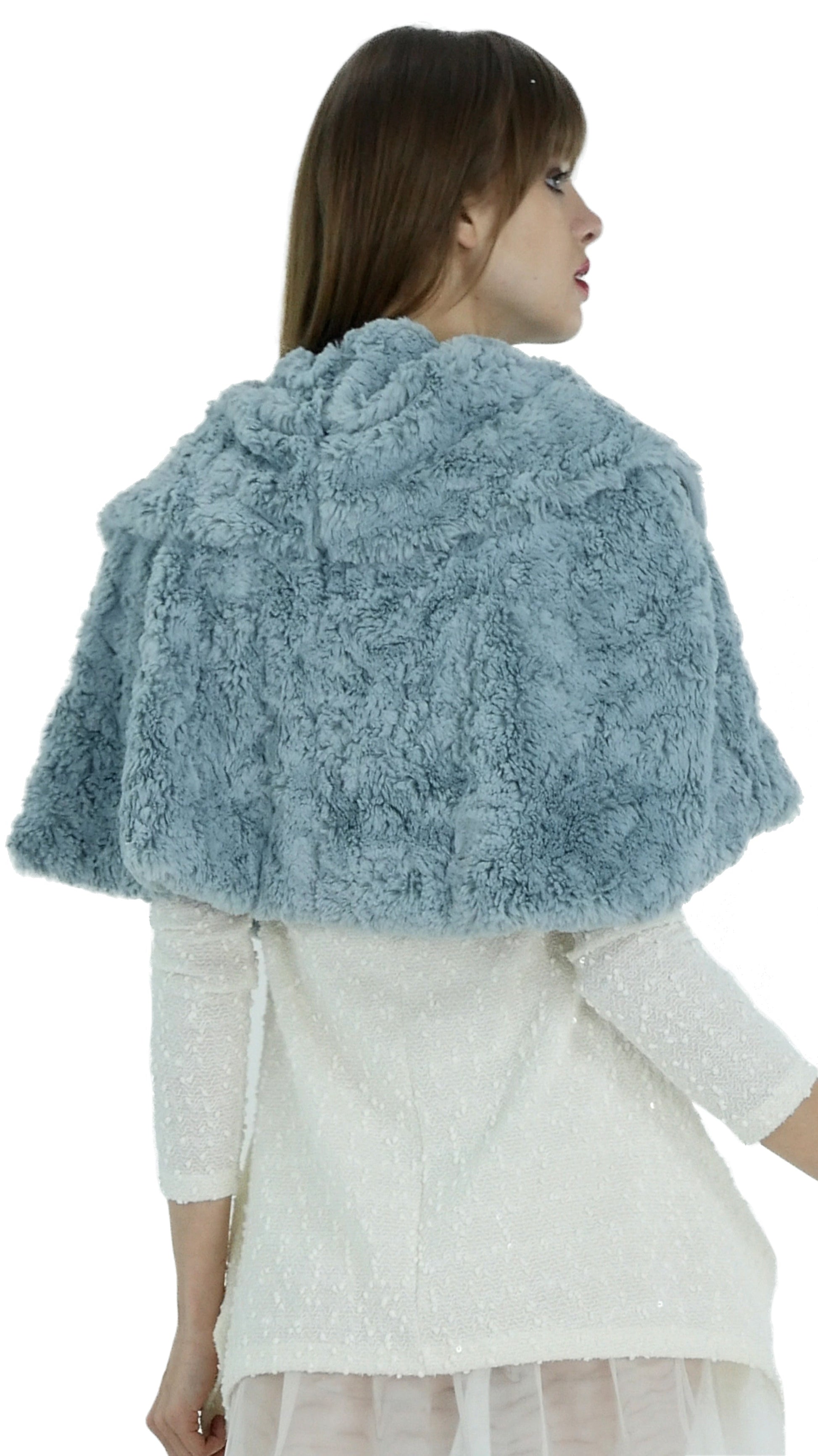 Faux Fur Buttoned Cape - Shop Lev