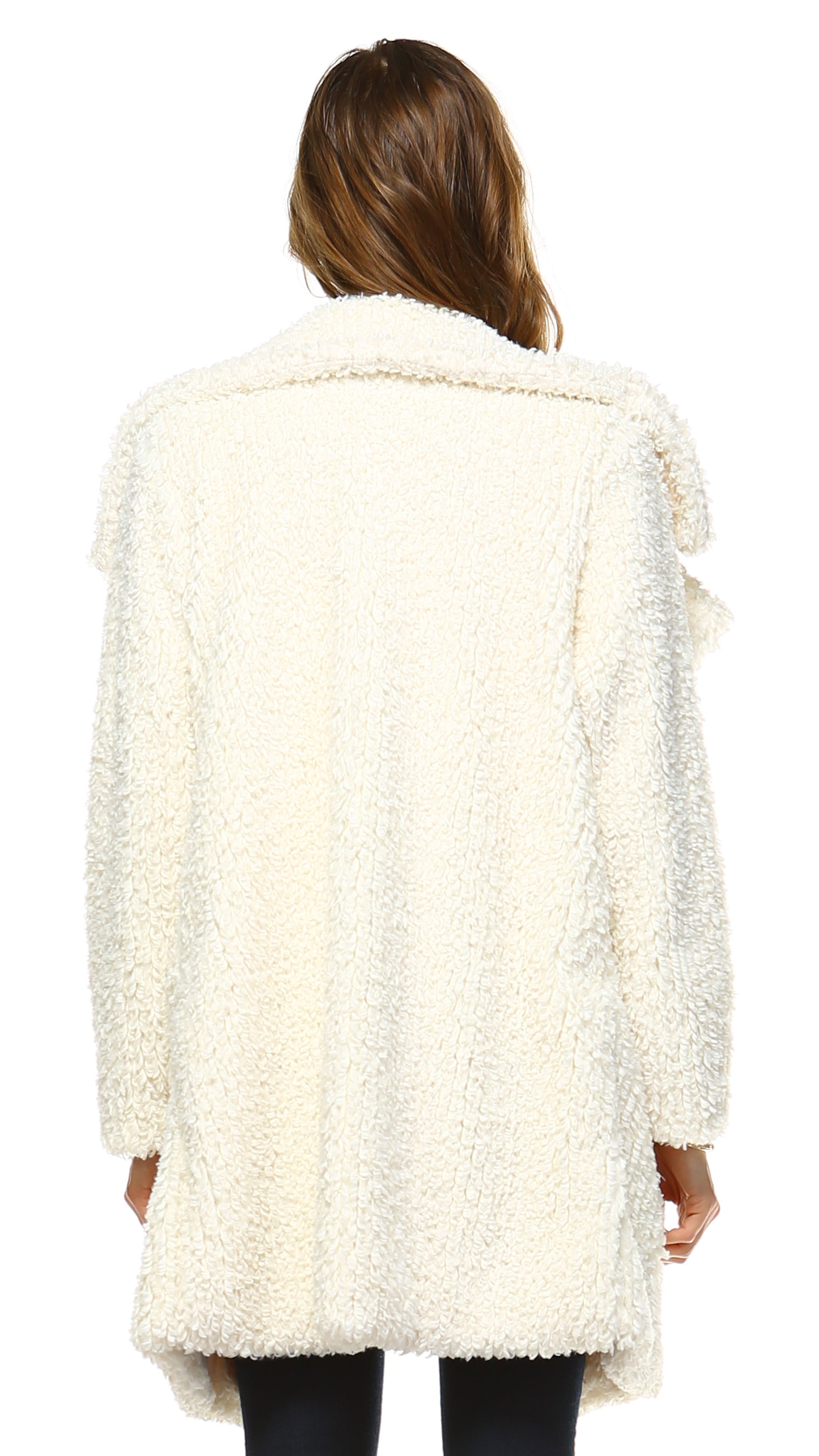 Faux Fur Double Breasted Shearling Coat - Shop Lev