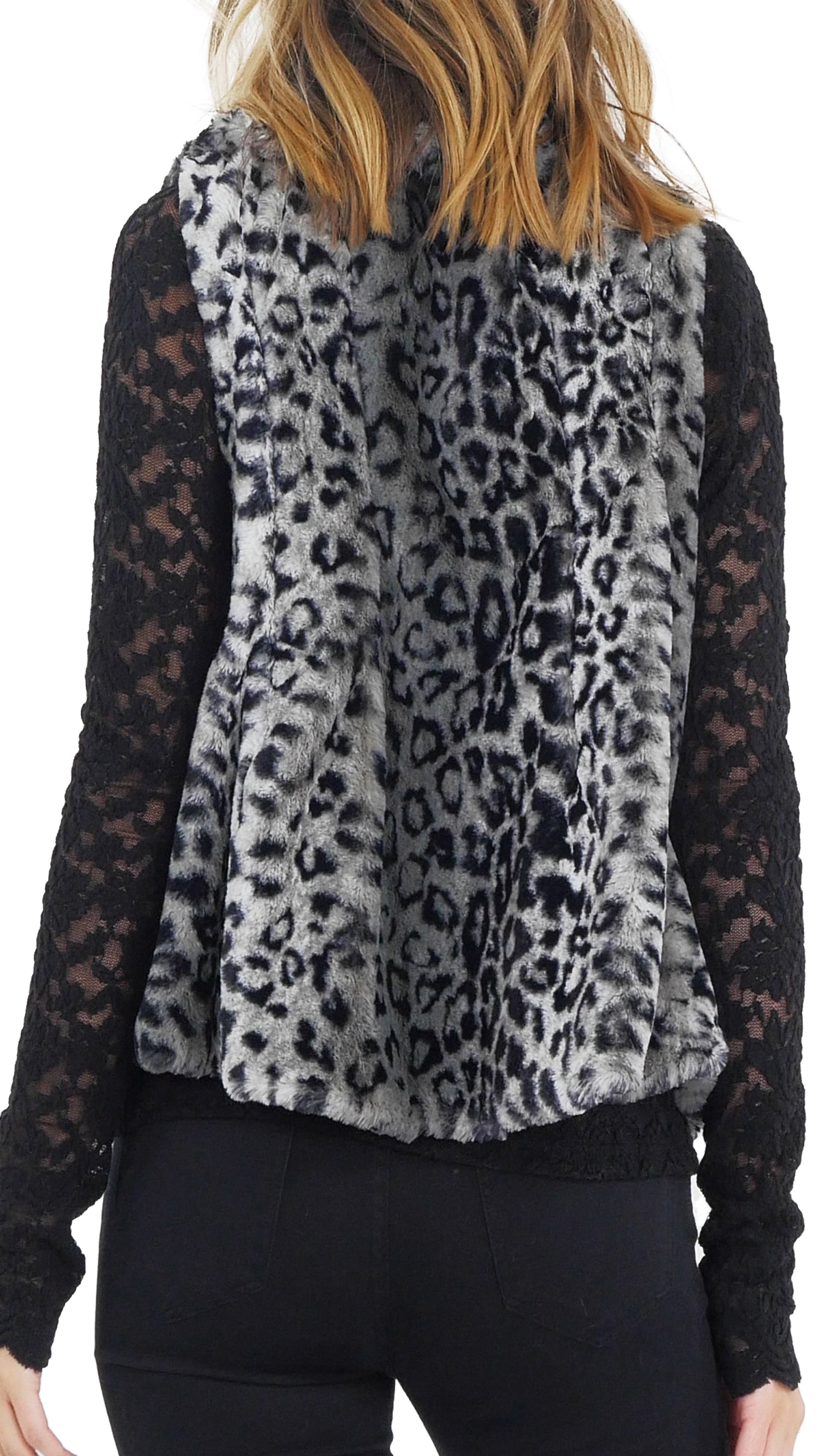 Flare Faux Fur Button Down Vest - Shop Lev