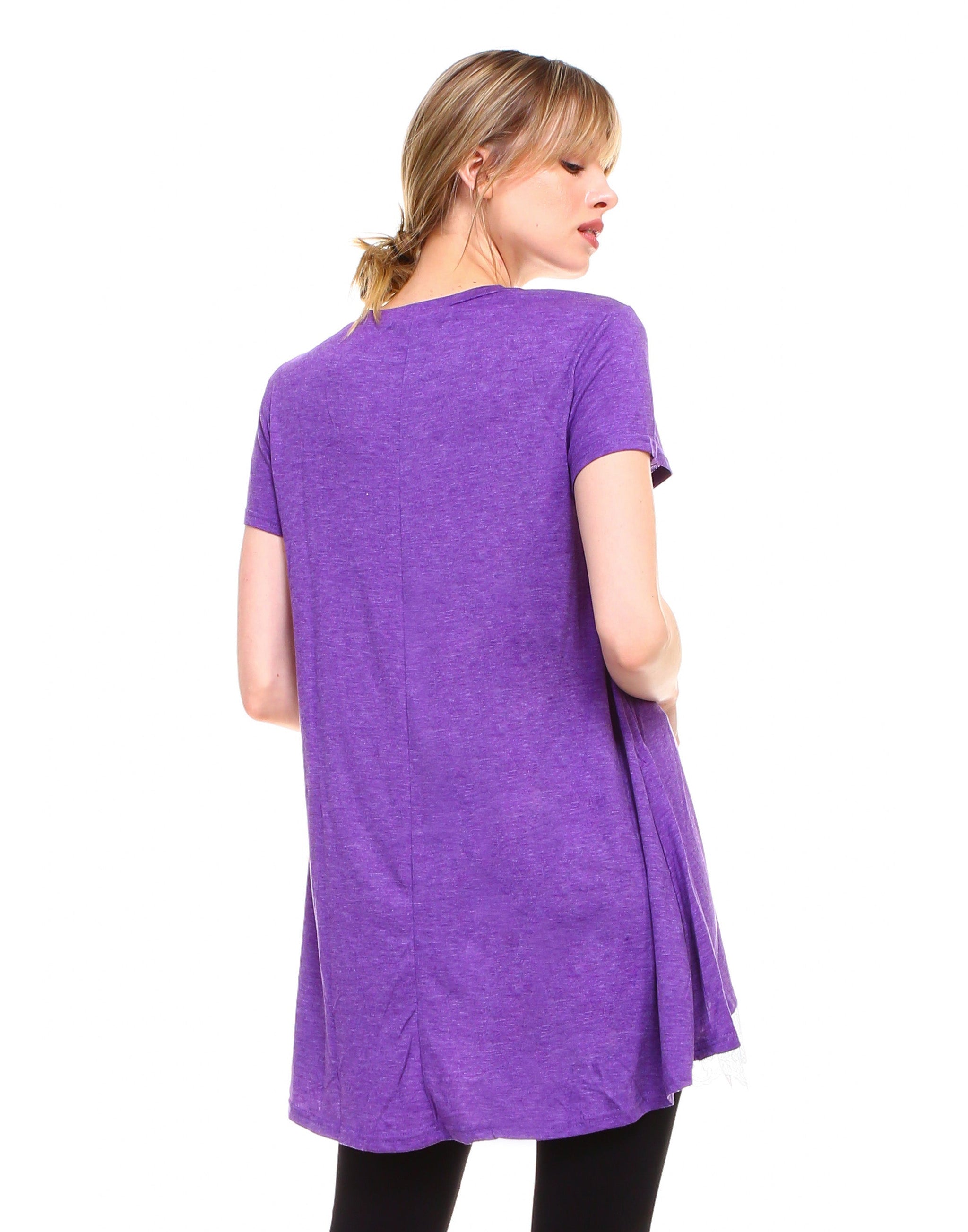 FLARE TOUCH SOLID TUNIC TOP