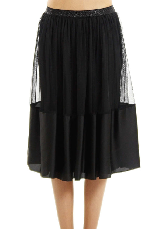 Women's Wide Satin Finished Midi Tulle Ballet Skirt - Shop Lev