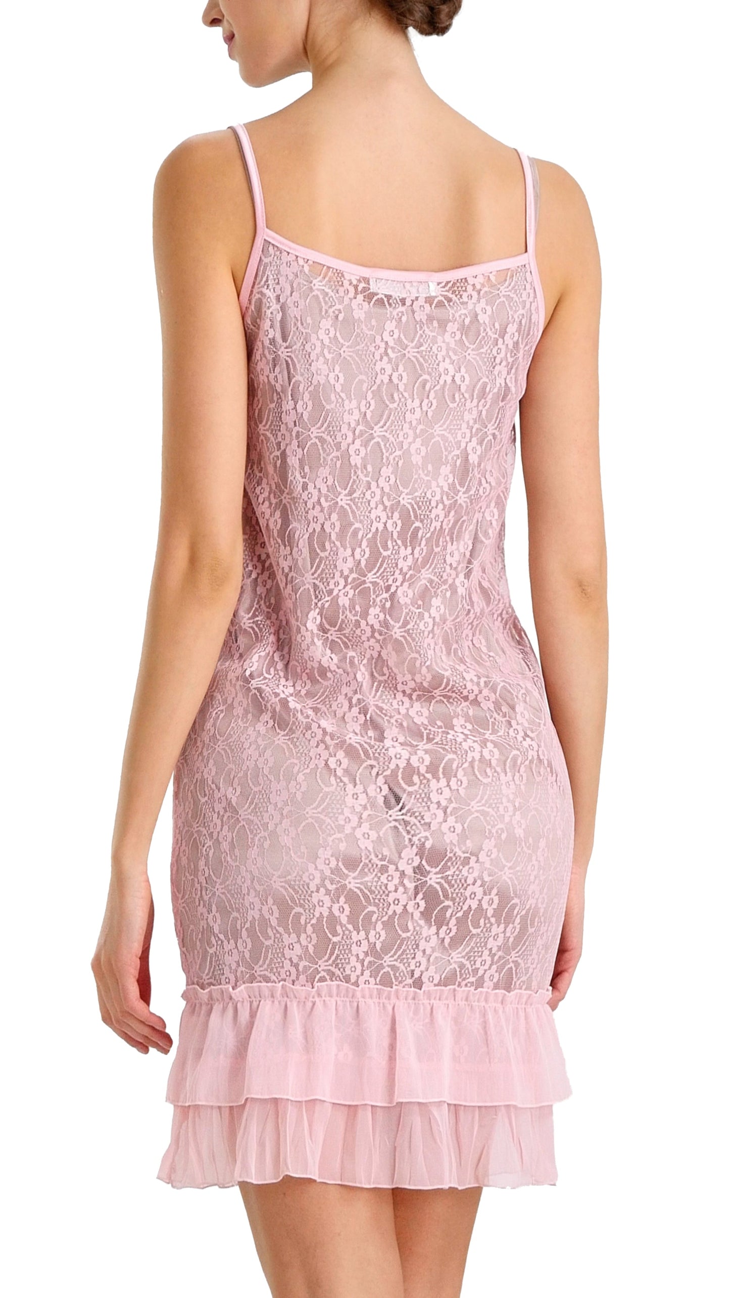 Melody See-through Baby-doll lace slip with ruffles - Shop Lev