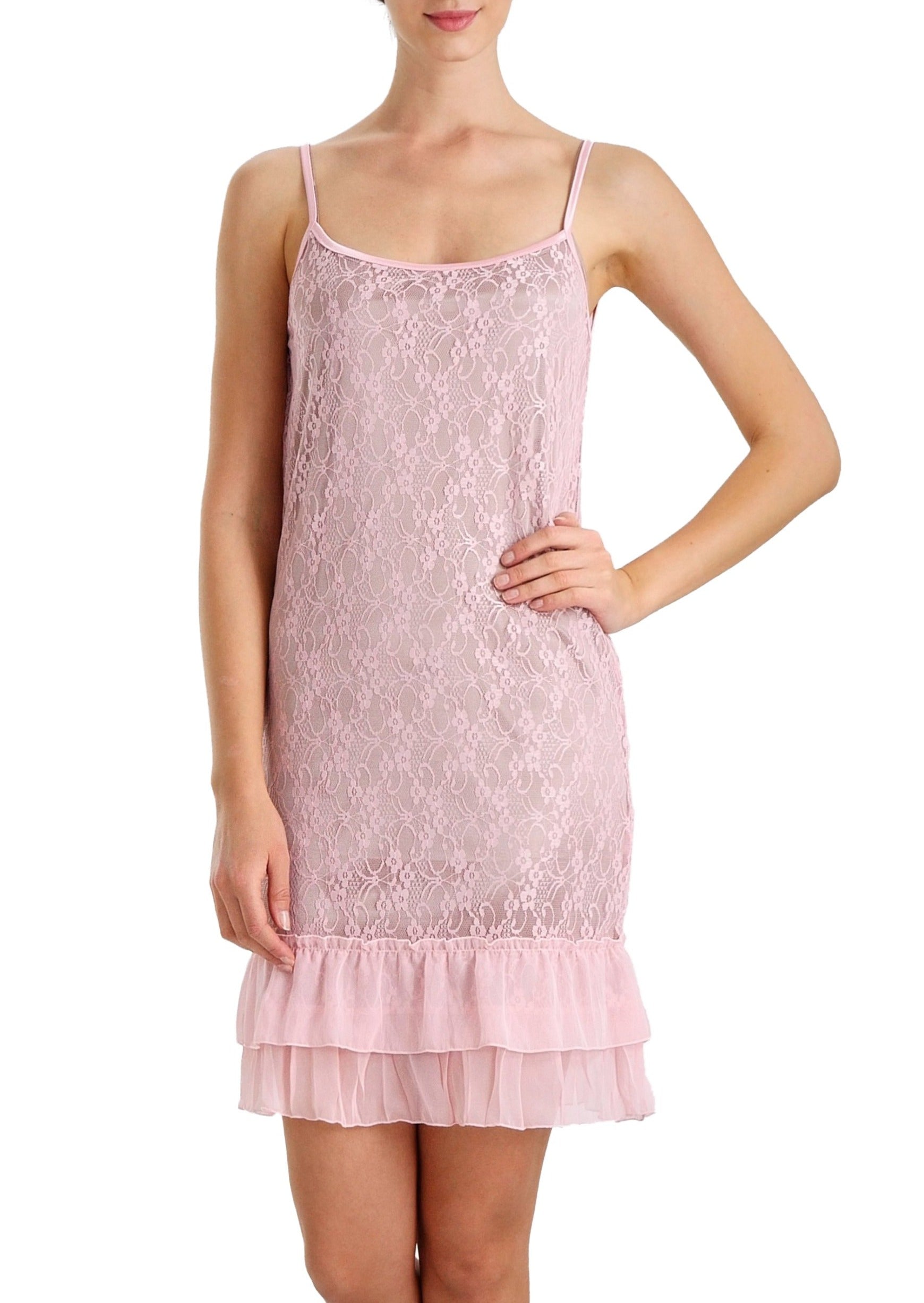 Melody See-through Baby-doll lace slip with ruffles - Shop Lev
