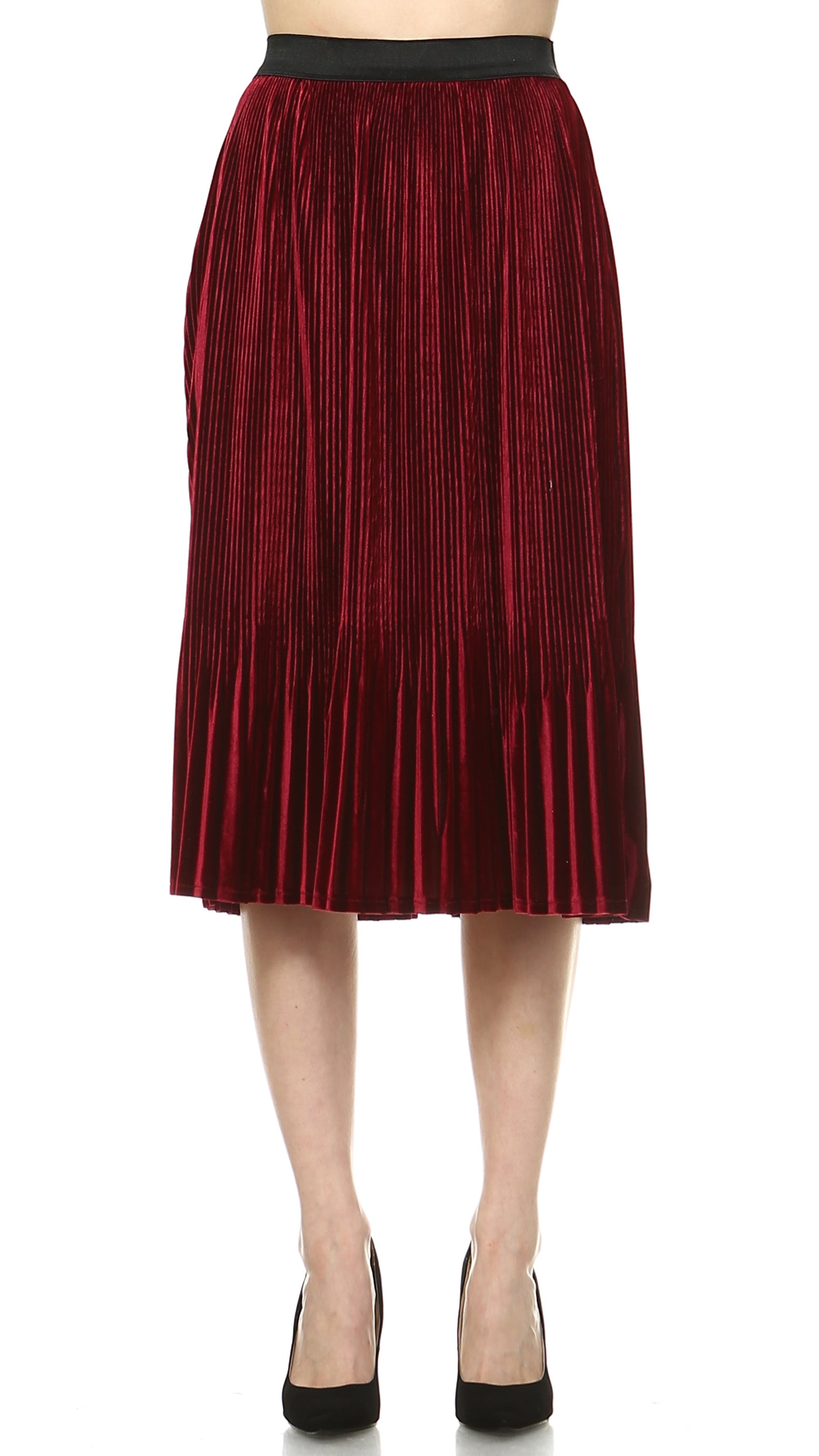 Women's Velvet Pleated Skirt - Shop Lev