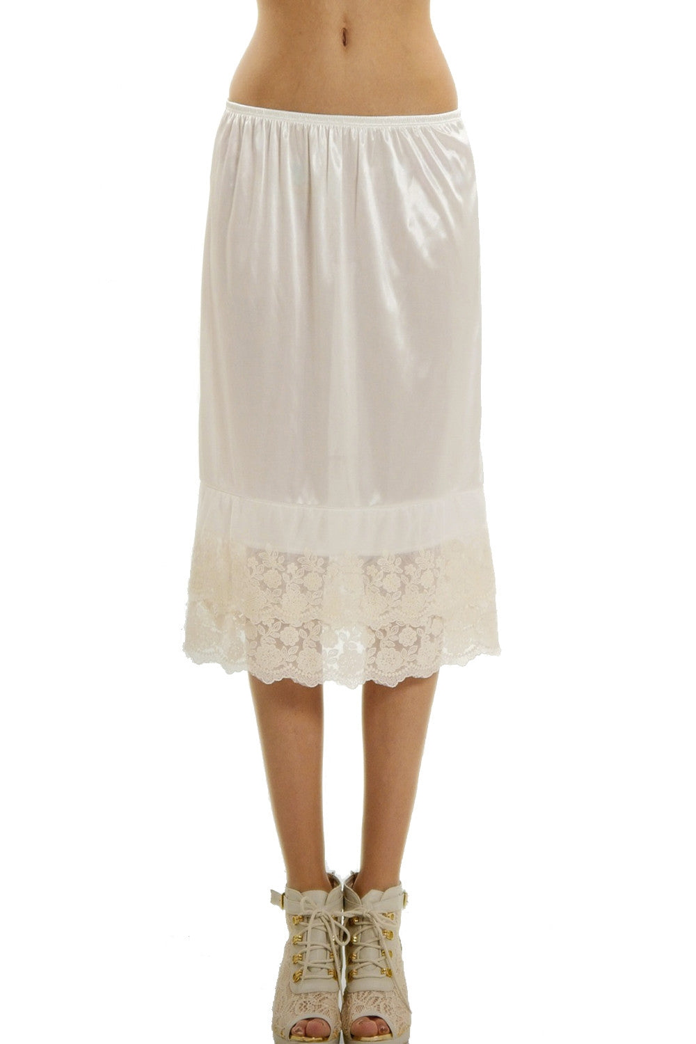 Melody extra length double lace half slip skirt extender - 24" length - Shop Lev