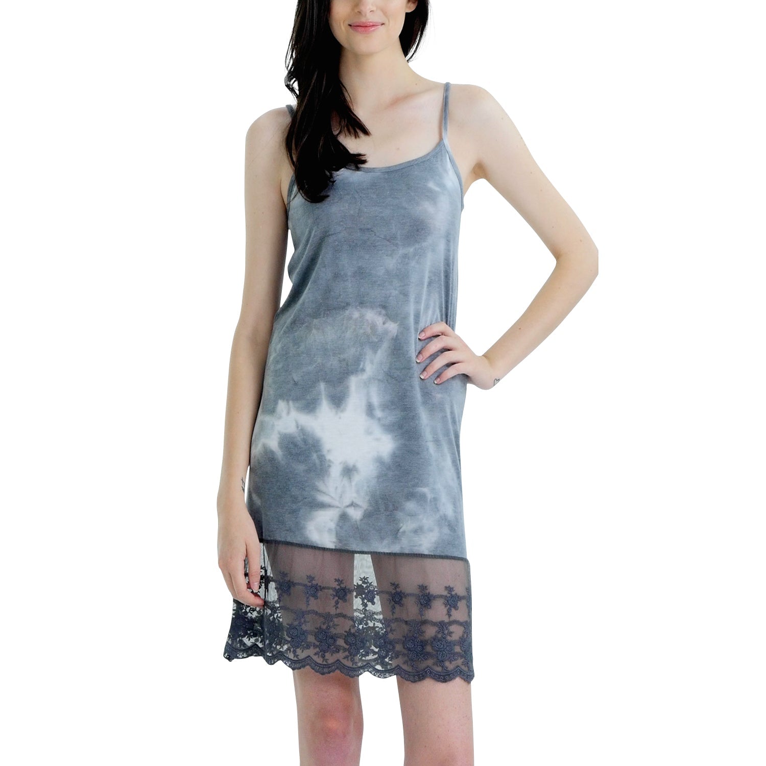 Women Tie dye lace camisole full slip extender - Shop Lev