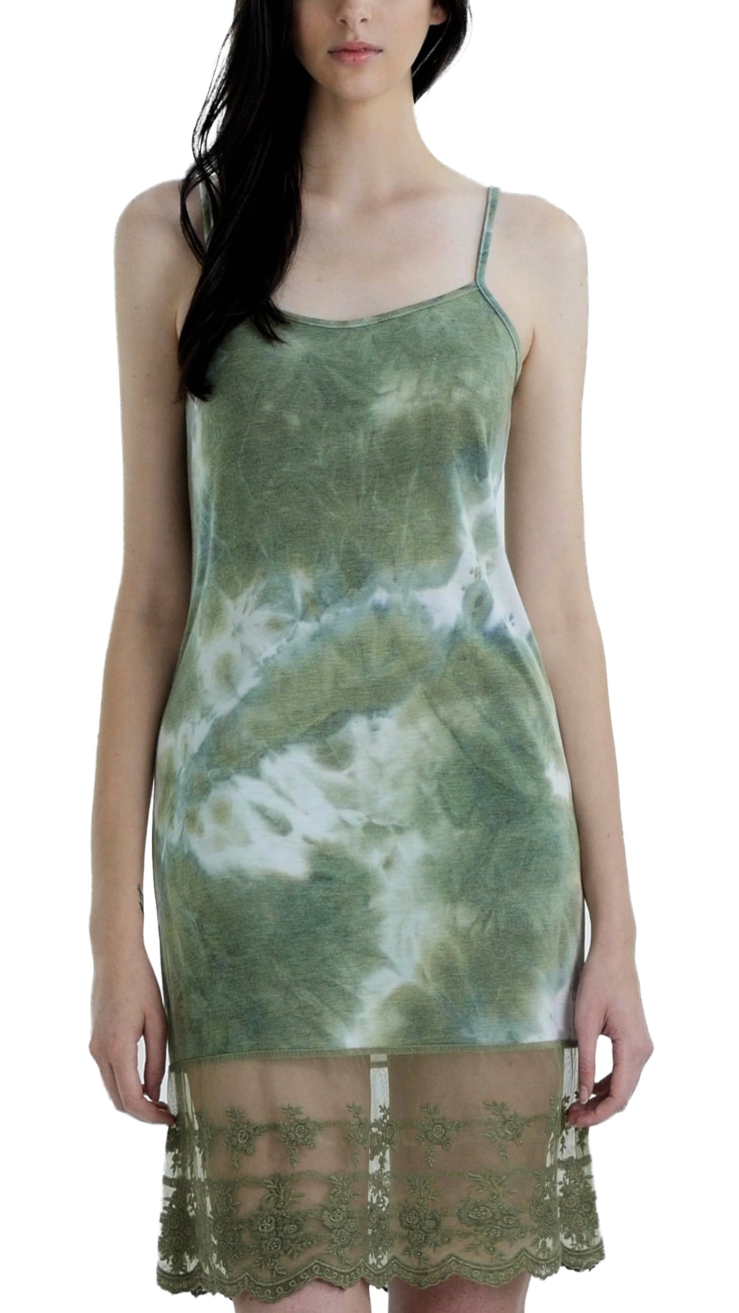 Women Tie dye lace camisole full slip extender - Shop Lev