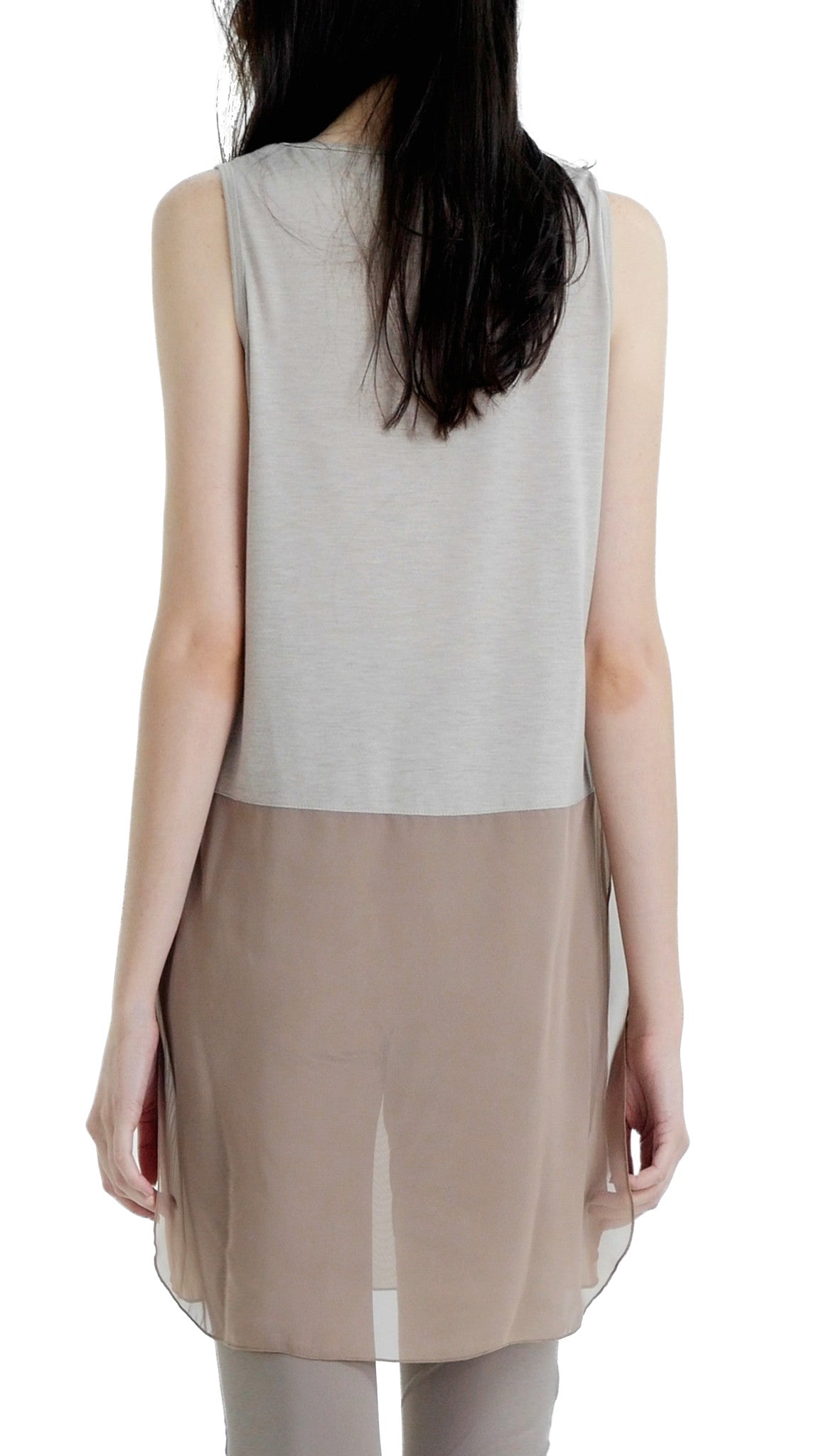 Women Crop Tank Top Extender with sheer bottom slit - Shop Lev