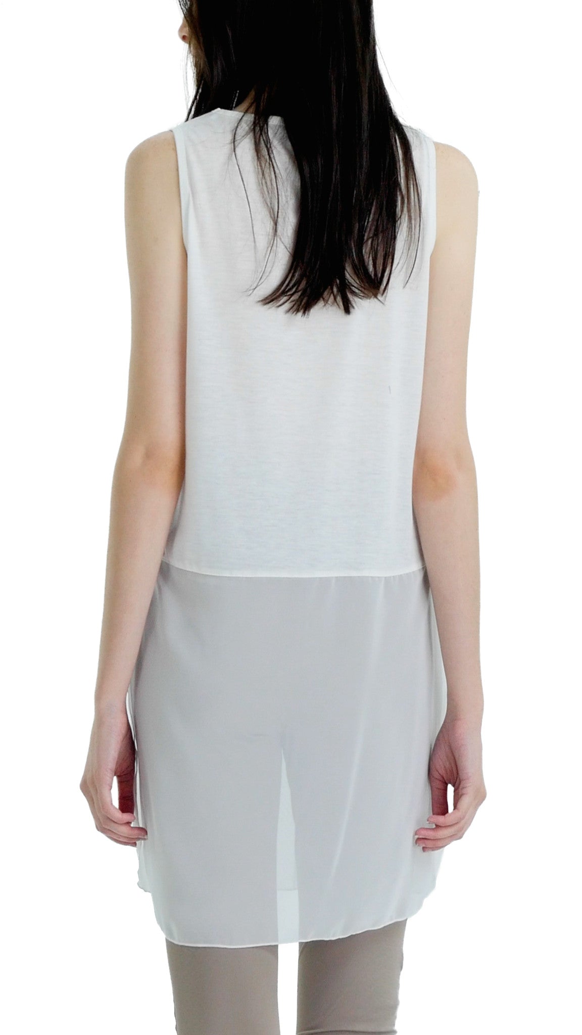 Women Crop Tank Top Extender with sheer bottom slit - Shop Lev