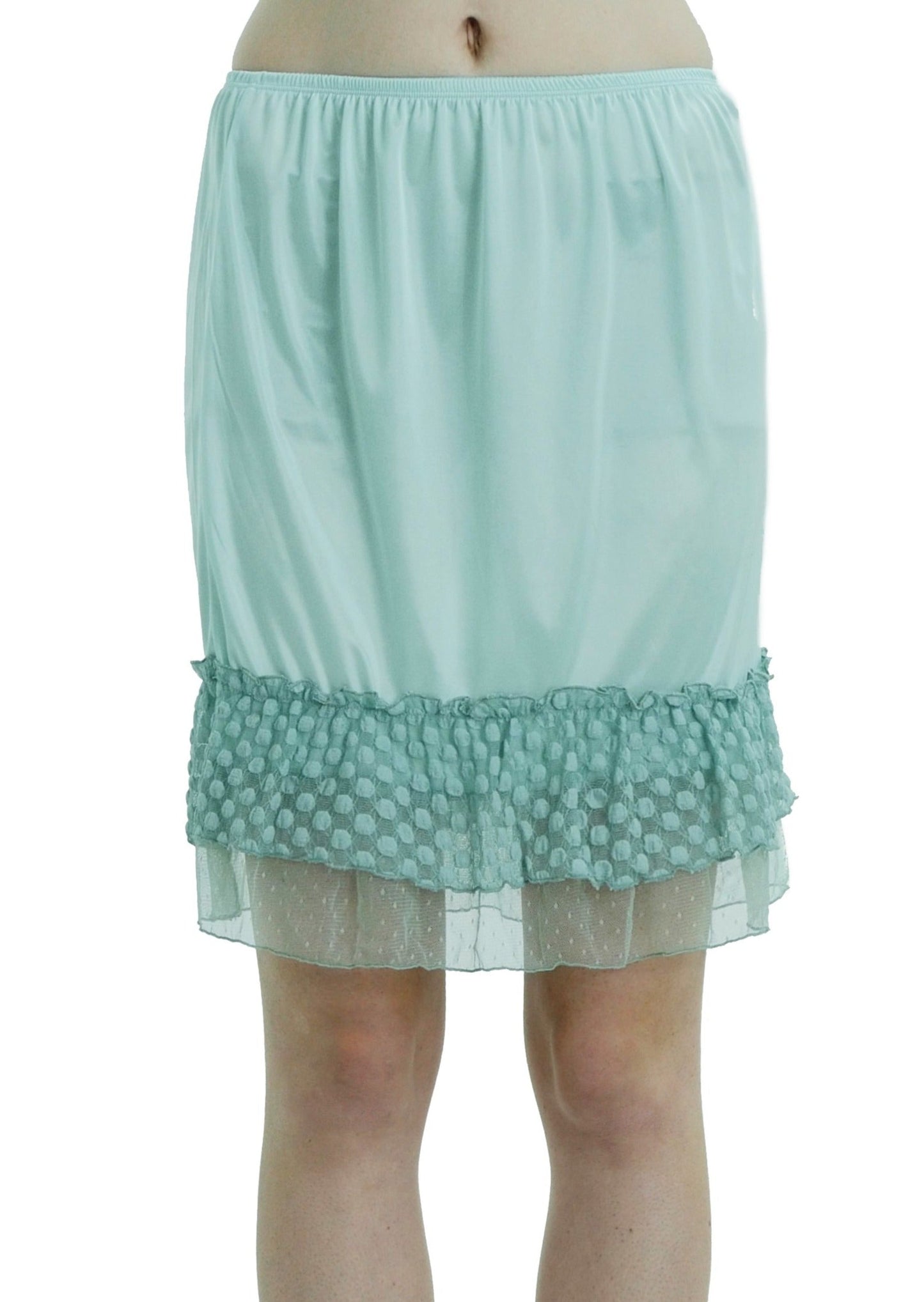 Women Bubble Lace Satin Half Slip Skirt Extender - Shop Lev