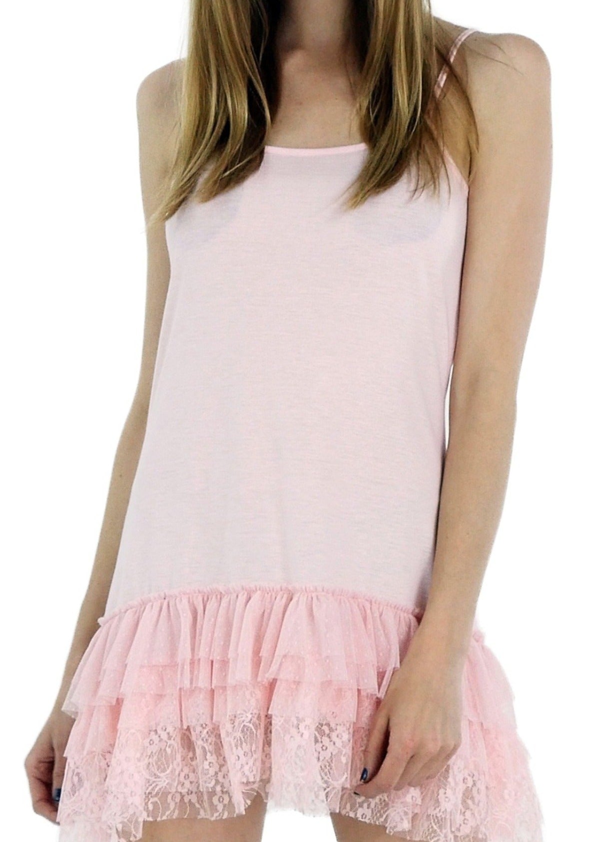 Women Lace Layered Knit Short High-Low Full Slip - Shop Lev