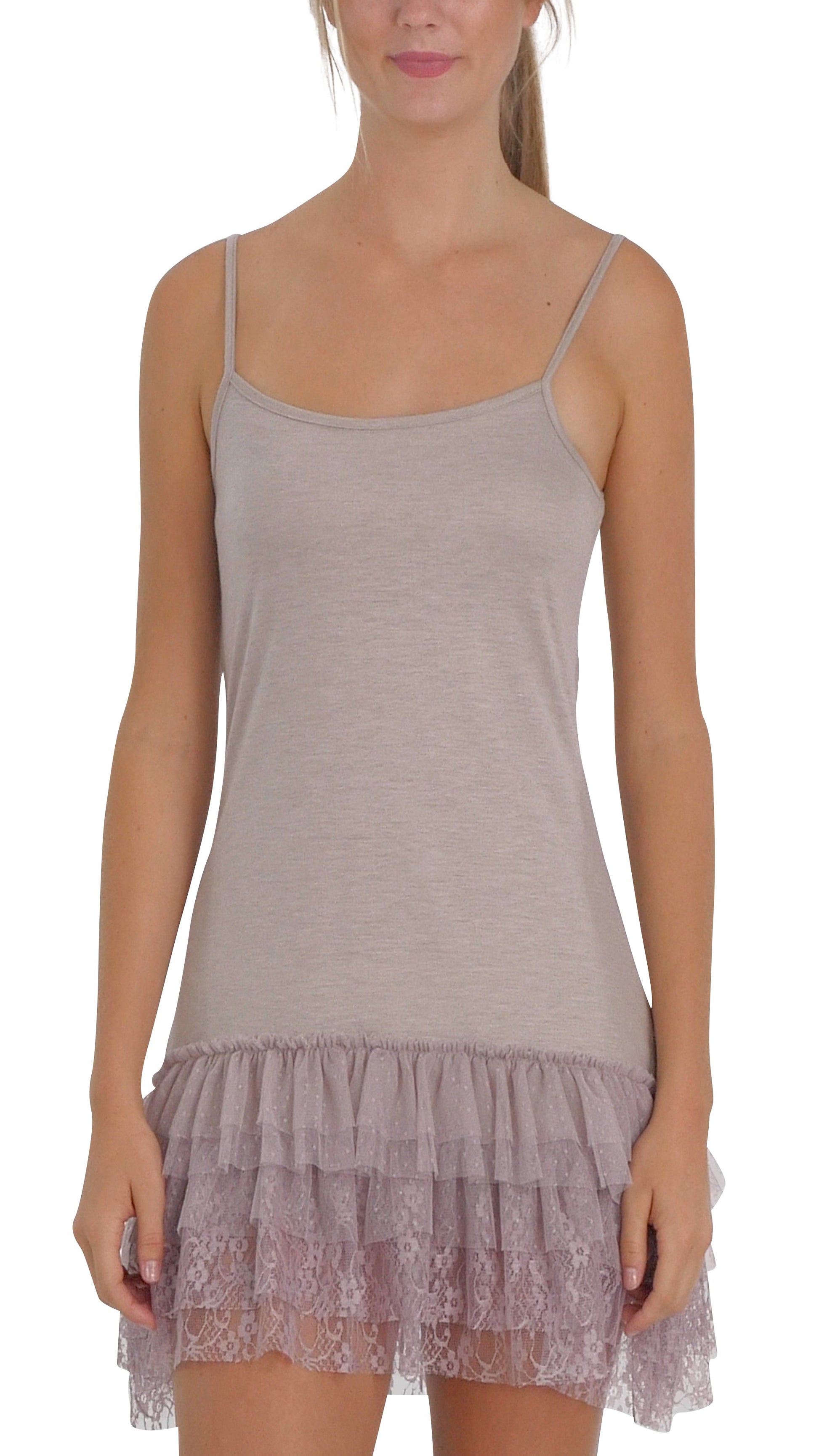 Women Lace Layered Knit Short High-Low Full Slip - Shop Lev