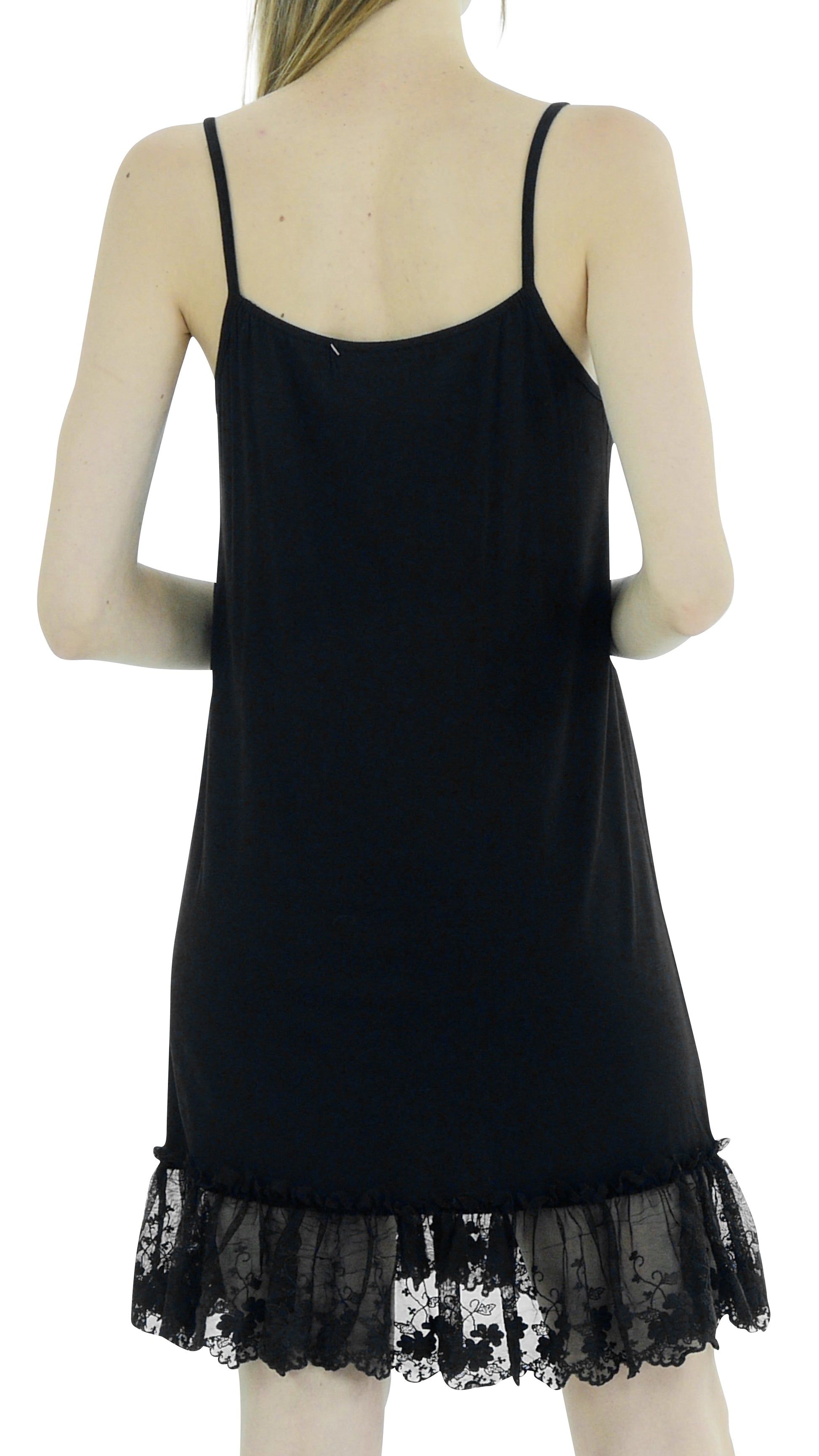 Women Lace Trim Modal Full Slip with Laced Neckline - Shop Lev