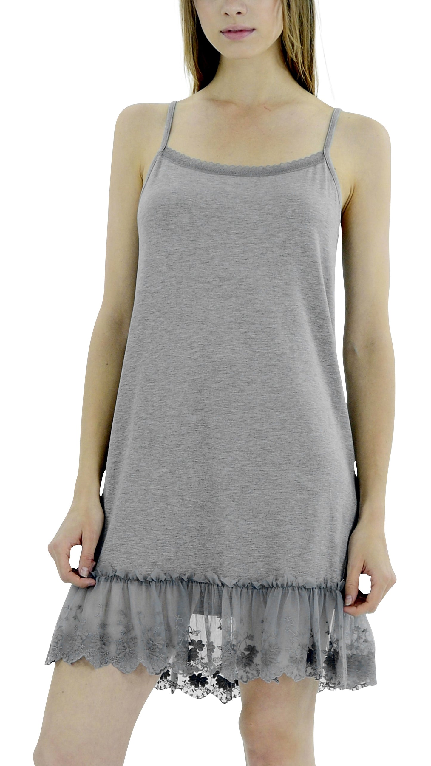 Women Lace Trim Modal Full Slip with Laced Neckline - Shop Lev