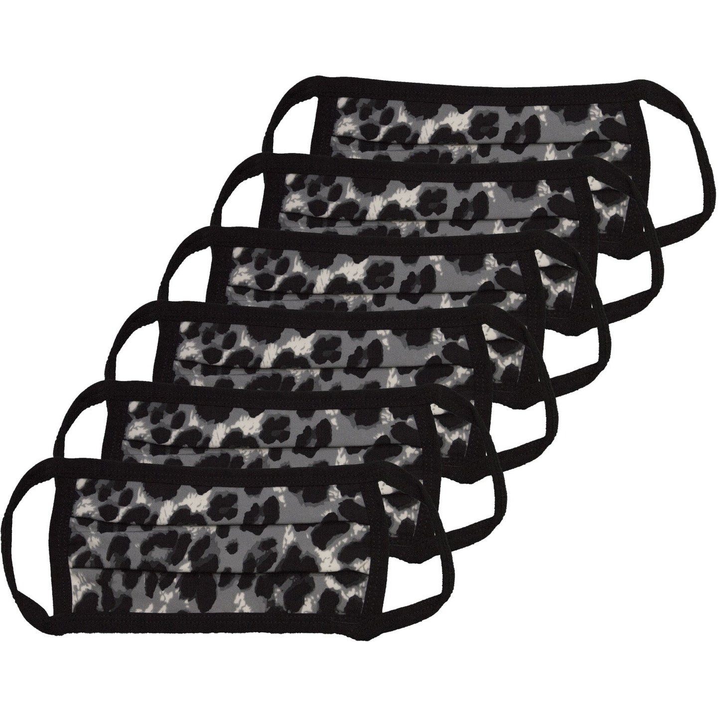 6 Pack Leopard Print Washable Cotton Face Mask