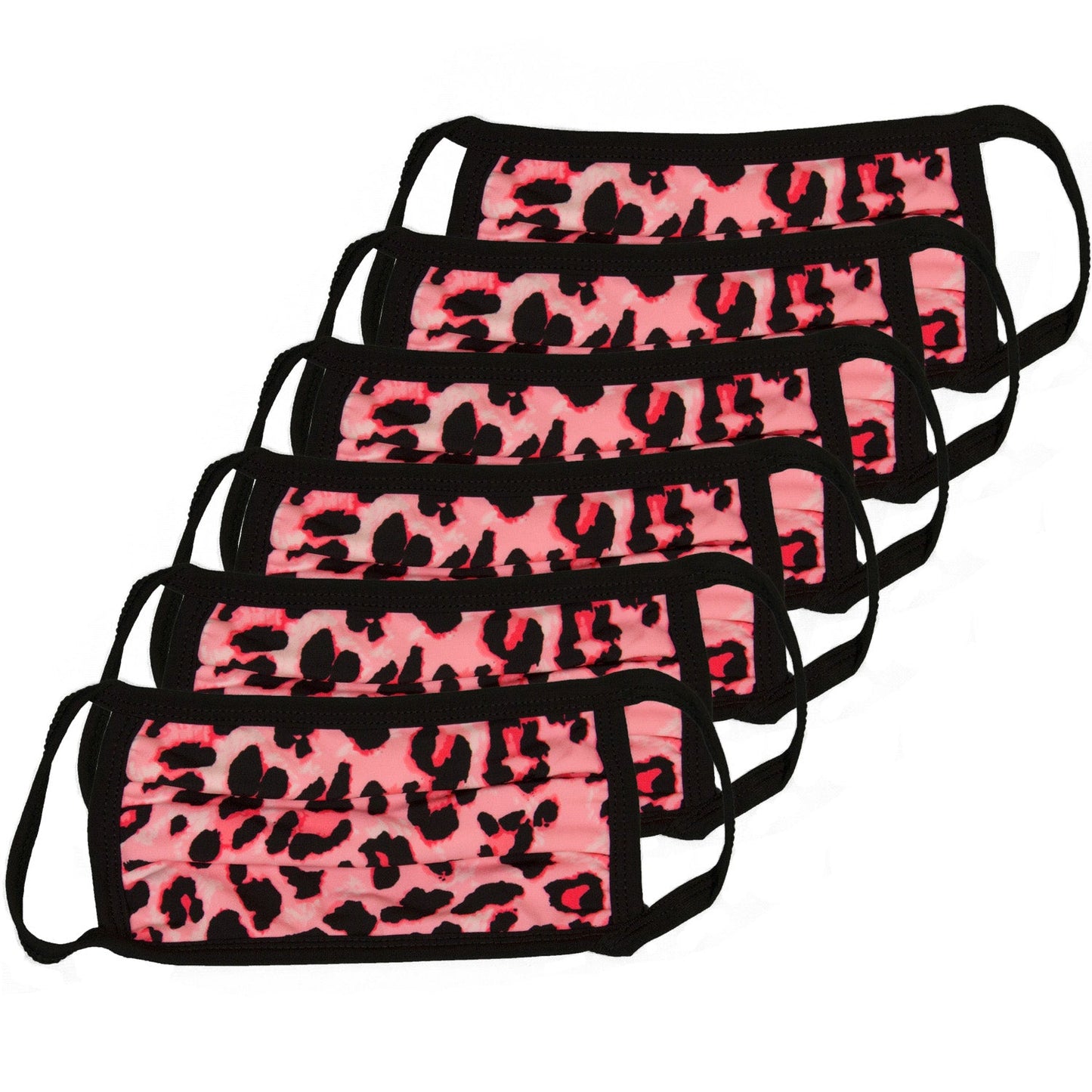 6 Pack Leopard Print Washable Cotton Face Mask