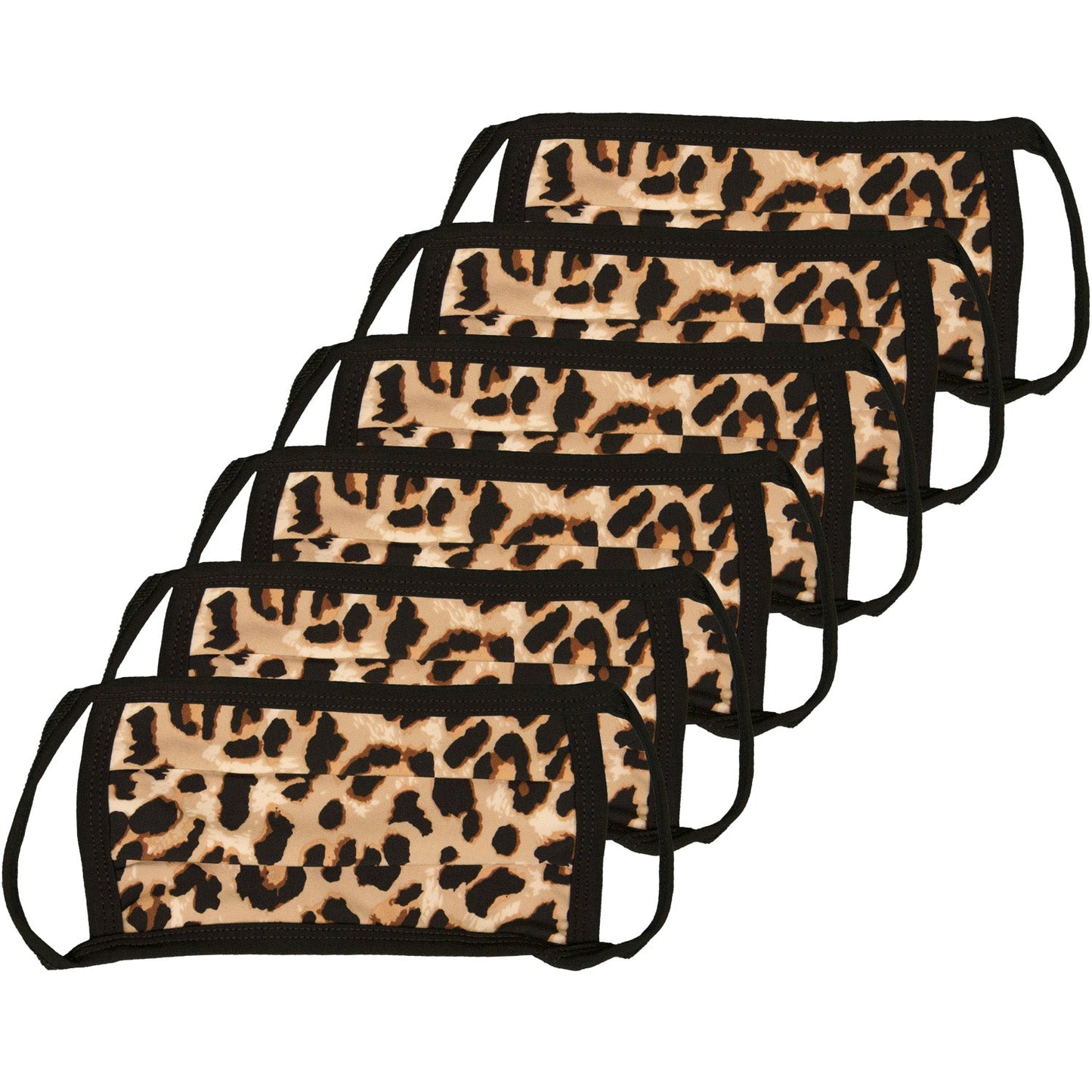 6 Pack Leopard Print Washable Cotton Face Mask