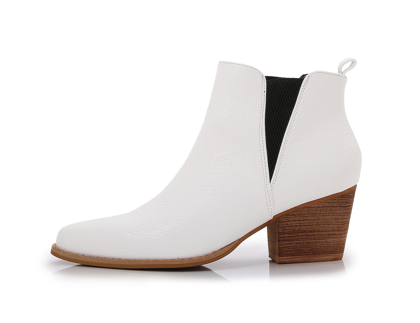 Wooden Heel Short Chelsea Ankle Boots