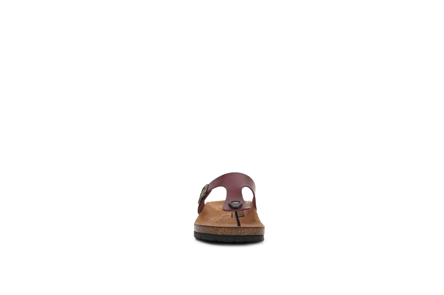 Women Soft Cork Footbed PU Leather Hook and Loop Flip Flops (Premium PU)