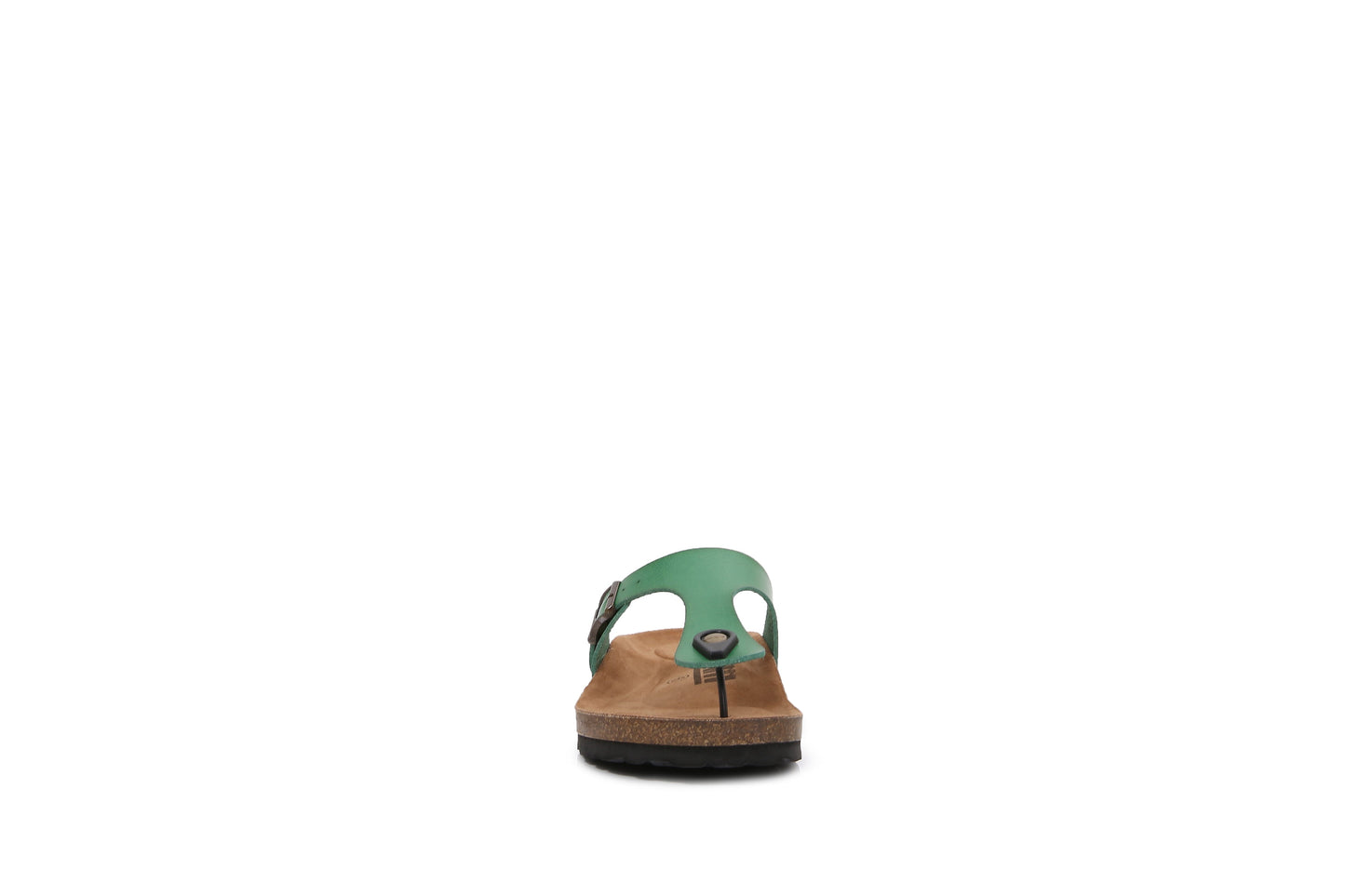 Women Soft Cork Footbed PU Leather Hook and Loop Flip Flops (Premium PU)