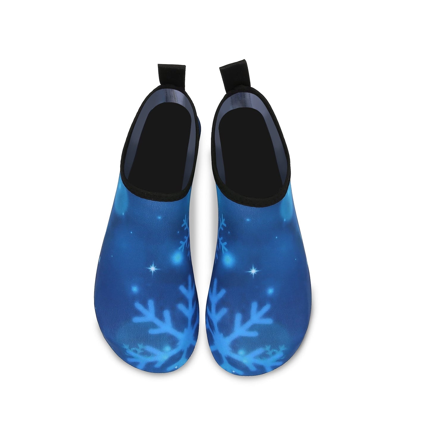 Men and Women a Slip On Barefoot Quick-Dry Beach Aqua Yoga Water Shoes (Snowflake/Blue)