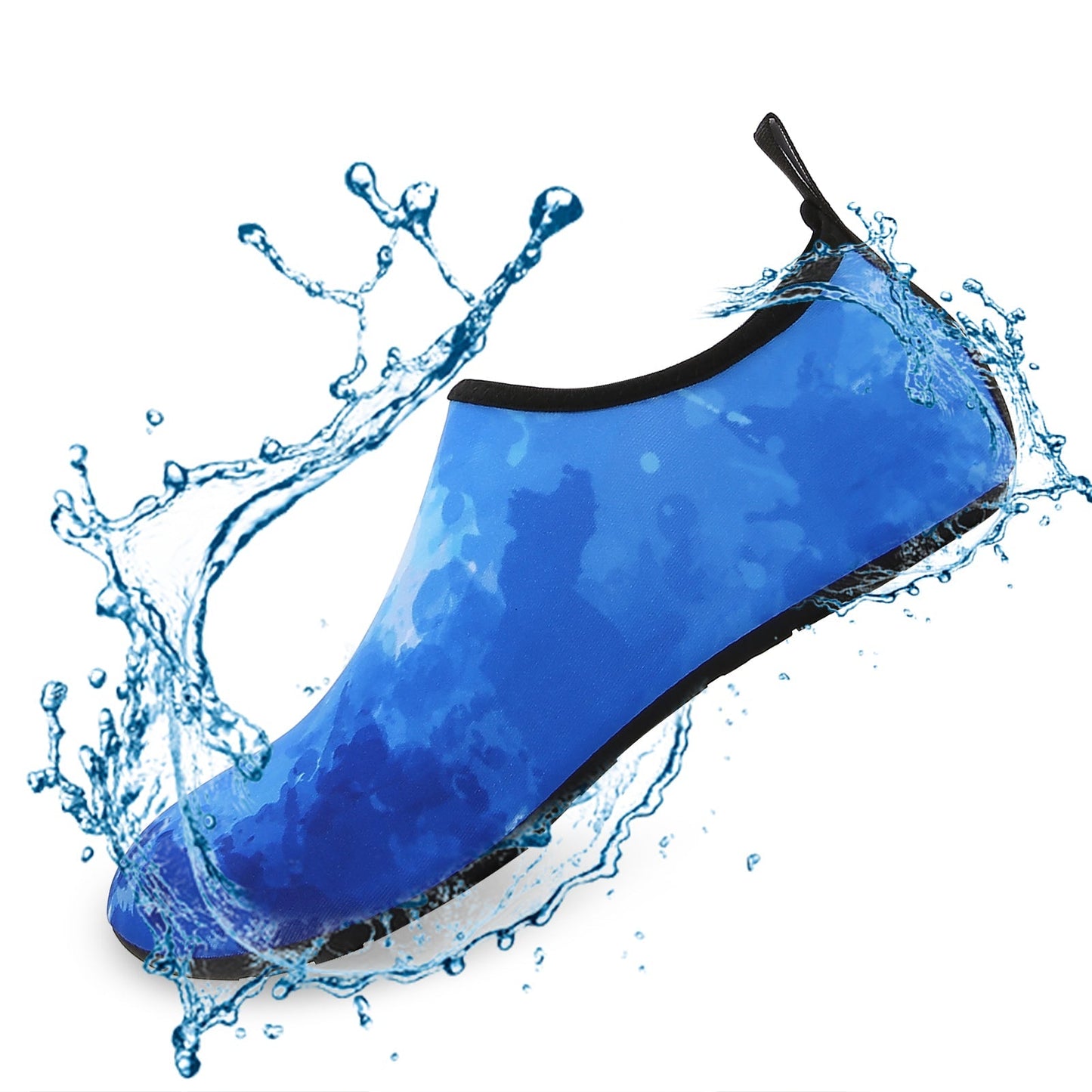 Men and Women a Slip On Barefoot Quick-Dry Beach Aqua Yoga Water Shoes (Watercolor/Blue)