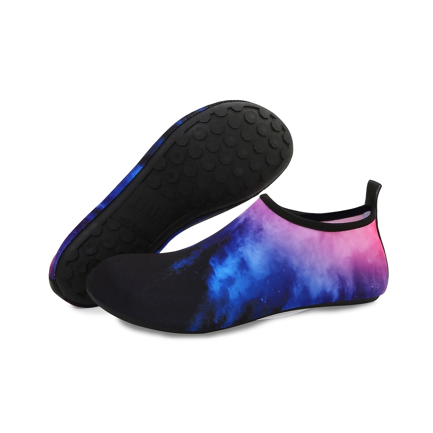 Men and Women a Slip On Barefoot Quick-Dry Beach Aqua Yoga Water Shoes (Nebula/Black)