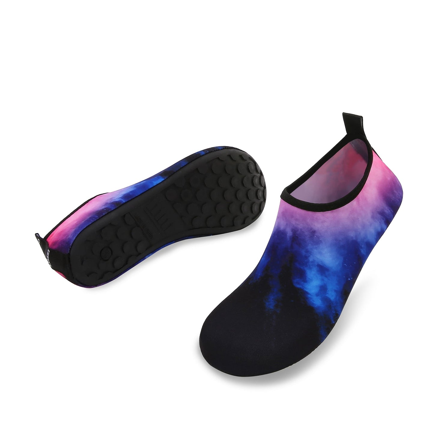 Men and Women a Slip On Barefoot Quick-Dry Beach Aqua Yoga Water Shoes (Nebula/Black)