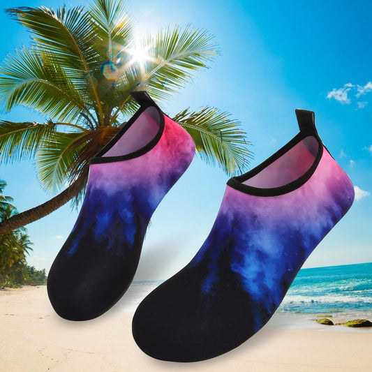 Men and Women a Slip On Barefoot Quick-Dry Beach Aqua Yoga Water Shoes (Nebula/Black)