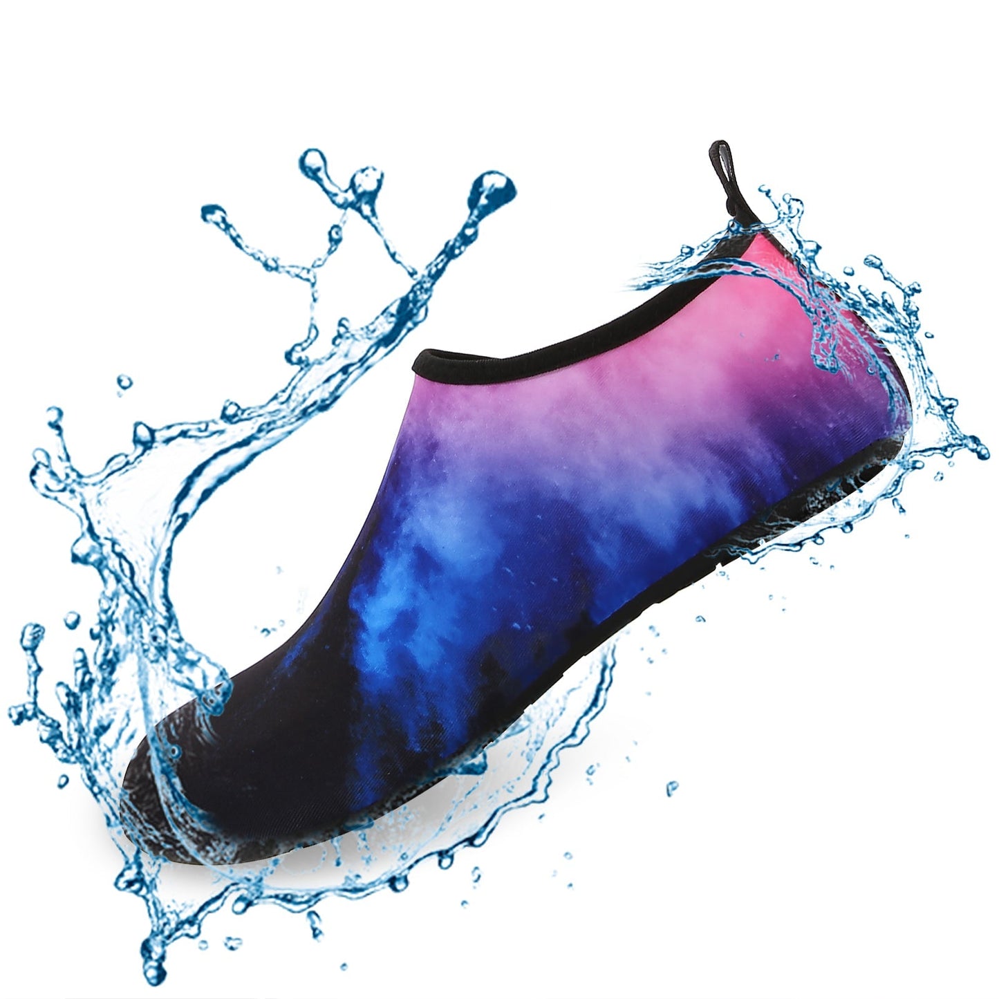 Men and Women a Slip On Barefoot Quick-Dry Beach Aqua Yoga Water Shoes (Nebula/Black)