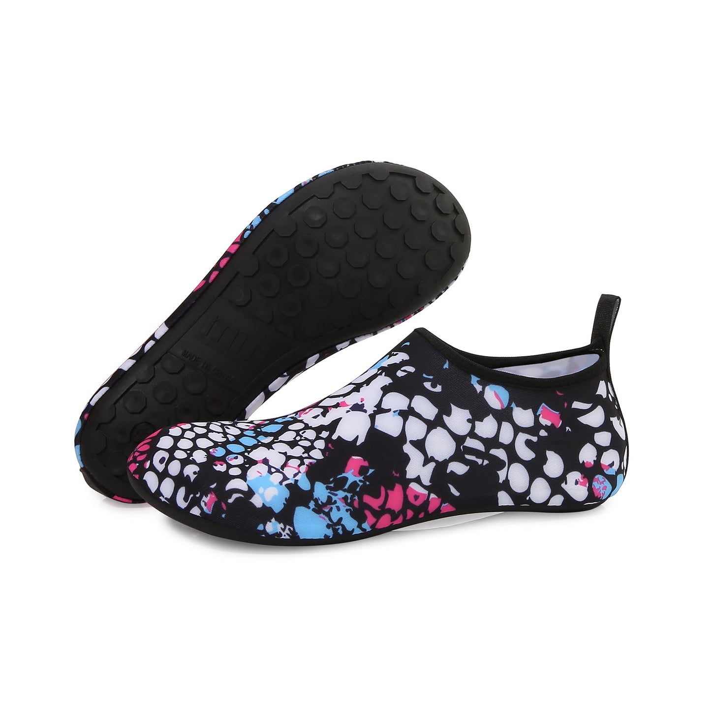 Men and Women a Slip On Barefoot Quick-Dry Beach Aqua Yoga Water Shoes (Fishnet/White)