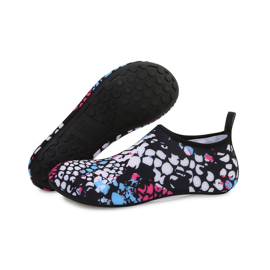Men and Women a Slip On Barefoot Quick-Dry Beach Aqua Yoga Water Shoes (Fishnet/White)