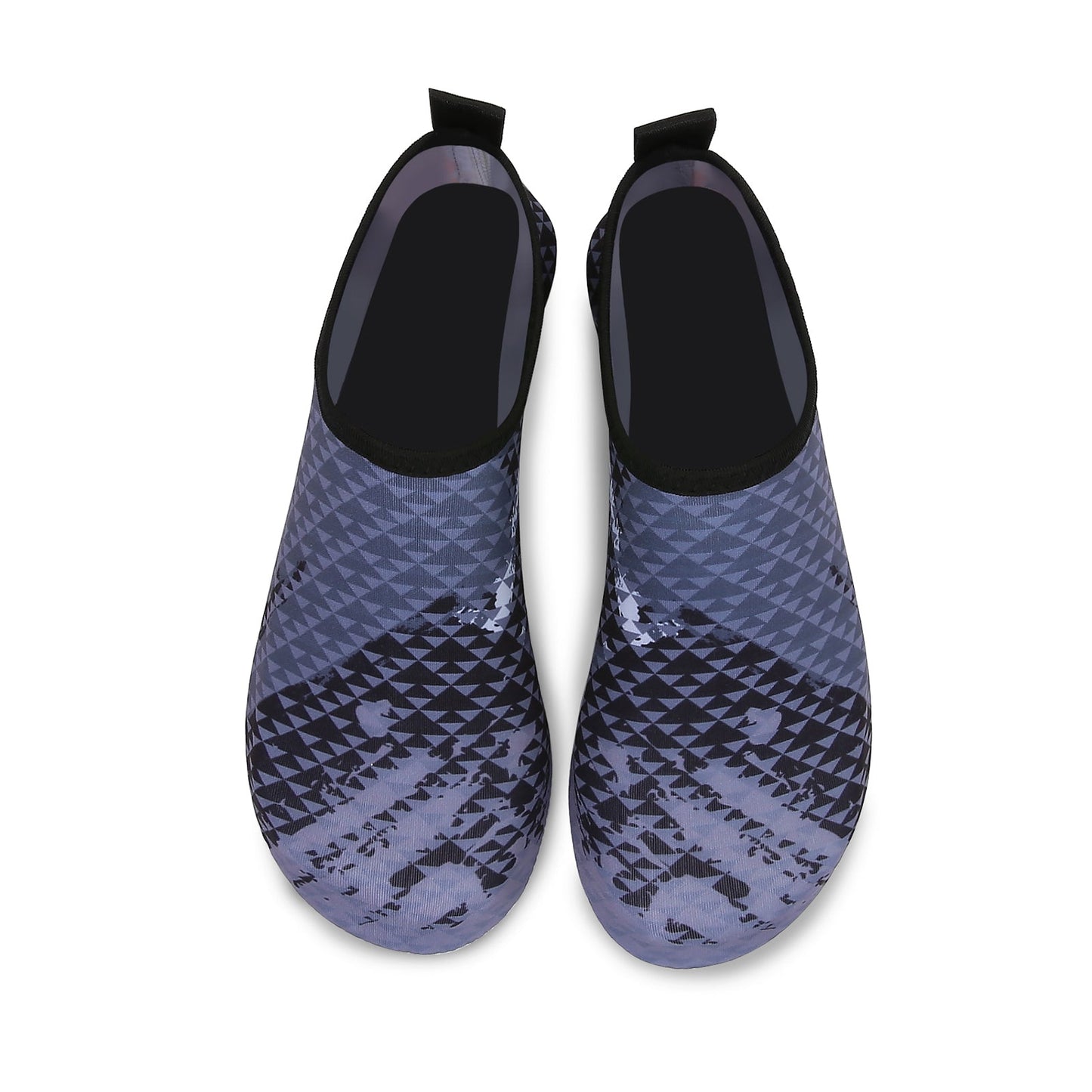 Men and Women a Slip On Barefoot Quick-Dry Beach Aqua Yoga Water Shoes (Triangle/Grey)